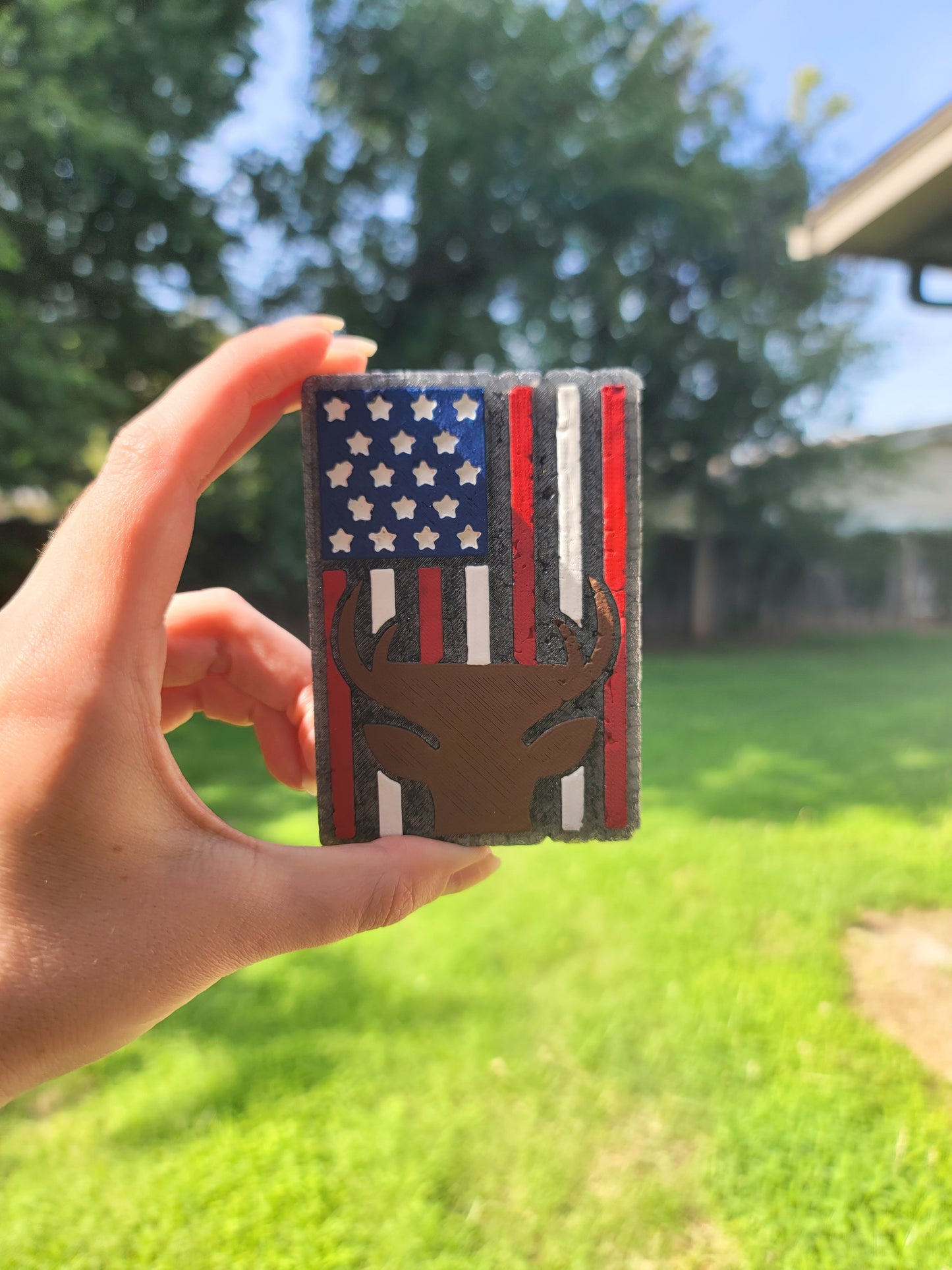 Patriotic Buck Flag Freshie – Gunslinger Scent | Hunting Car Freshener