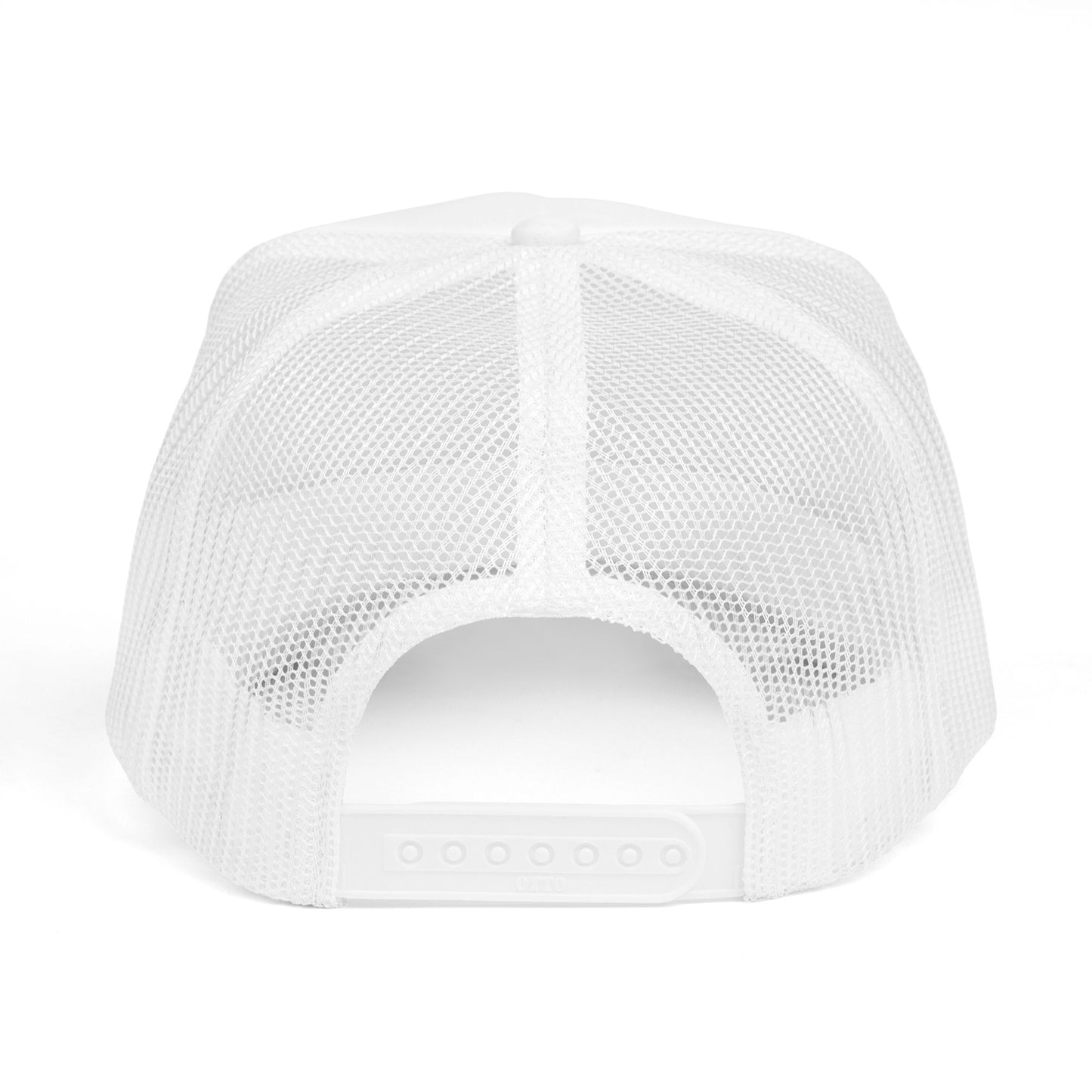 Double Shot Retro Foam Trucker Hat — Vintage Neon Coffee & Camera Patch