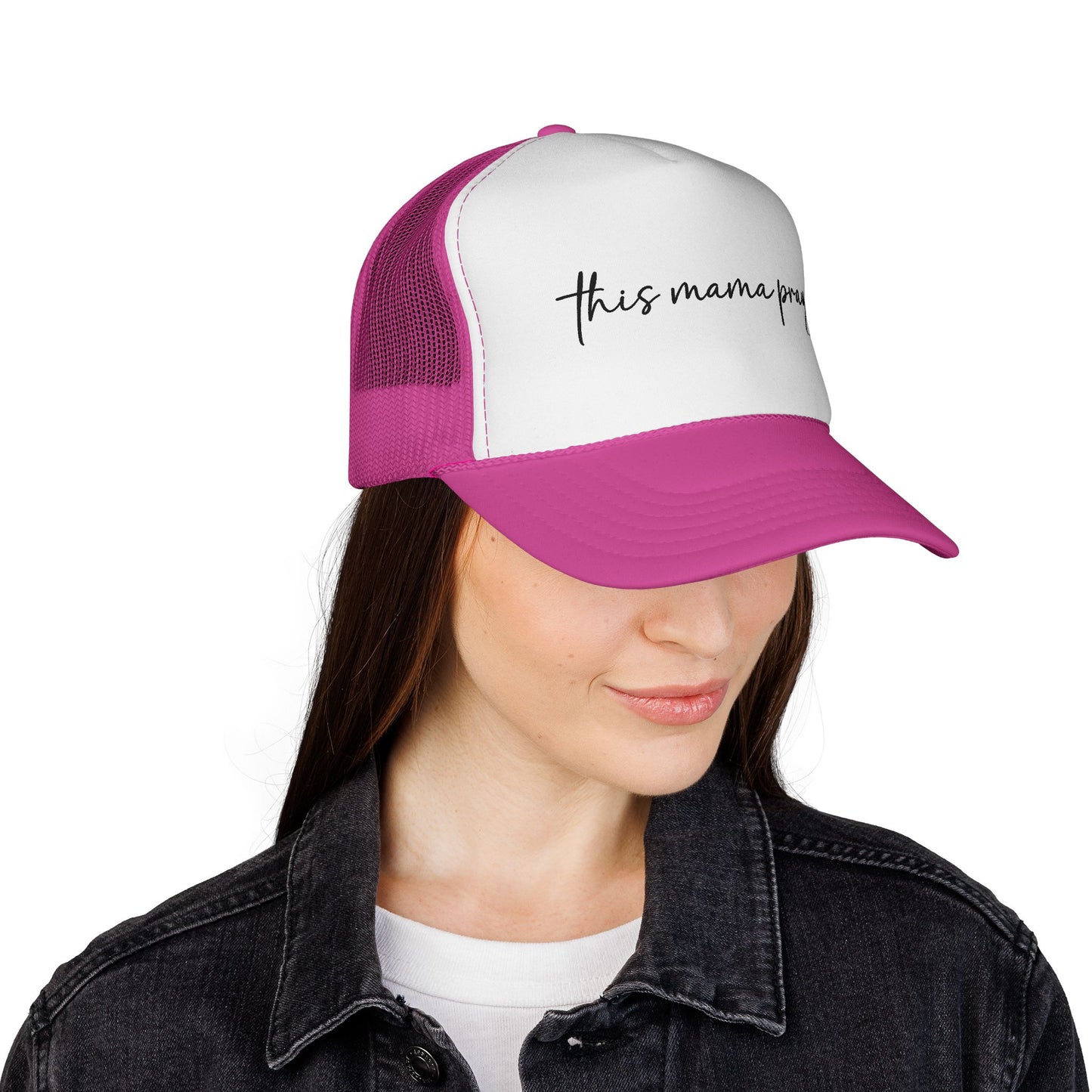 This Mama Prays Trucker Cap — Religious Mom Prayer Hat