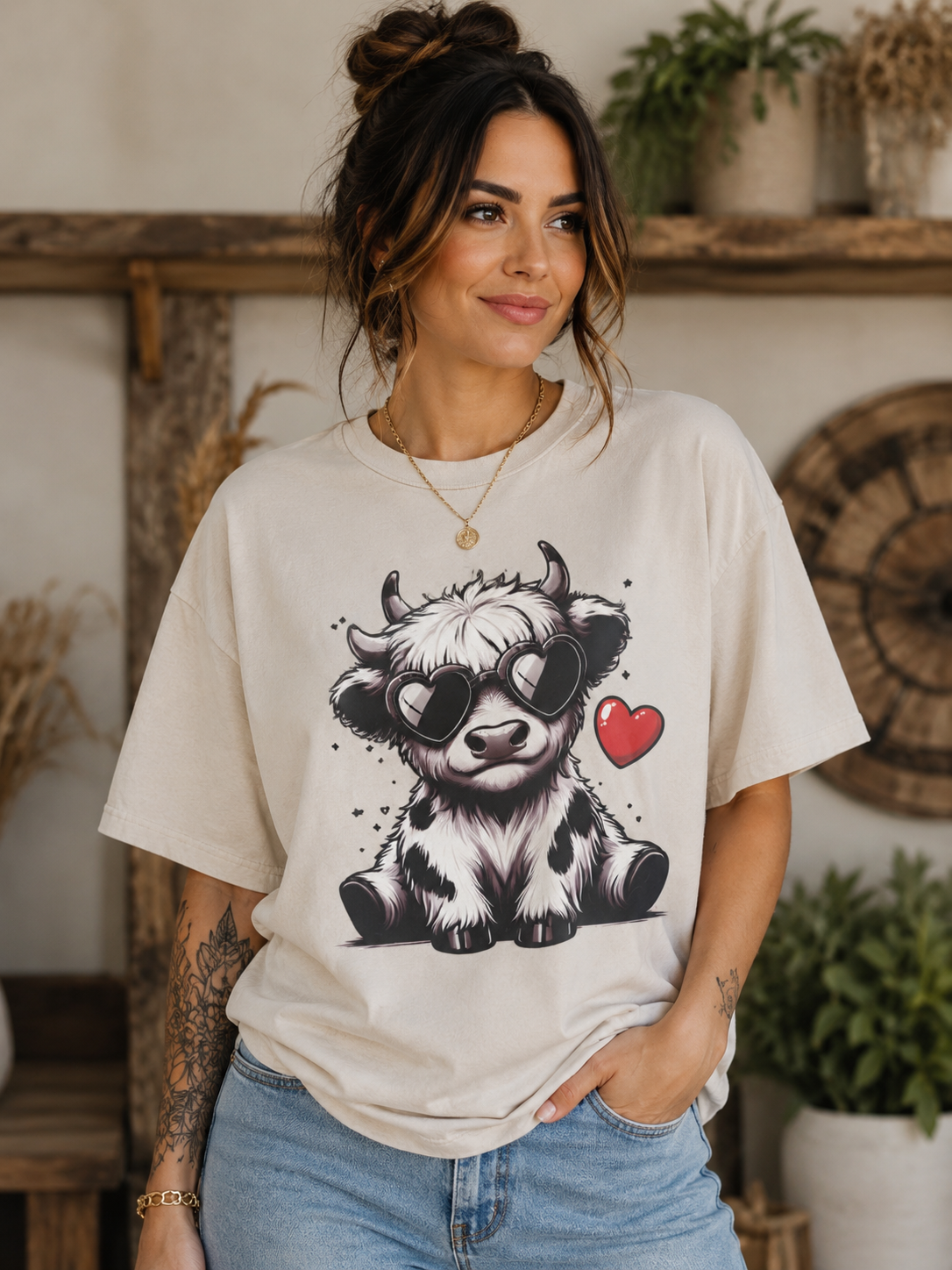 Pre-Order Cute Highland Cow Graphic Tee