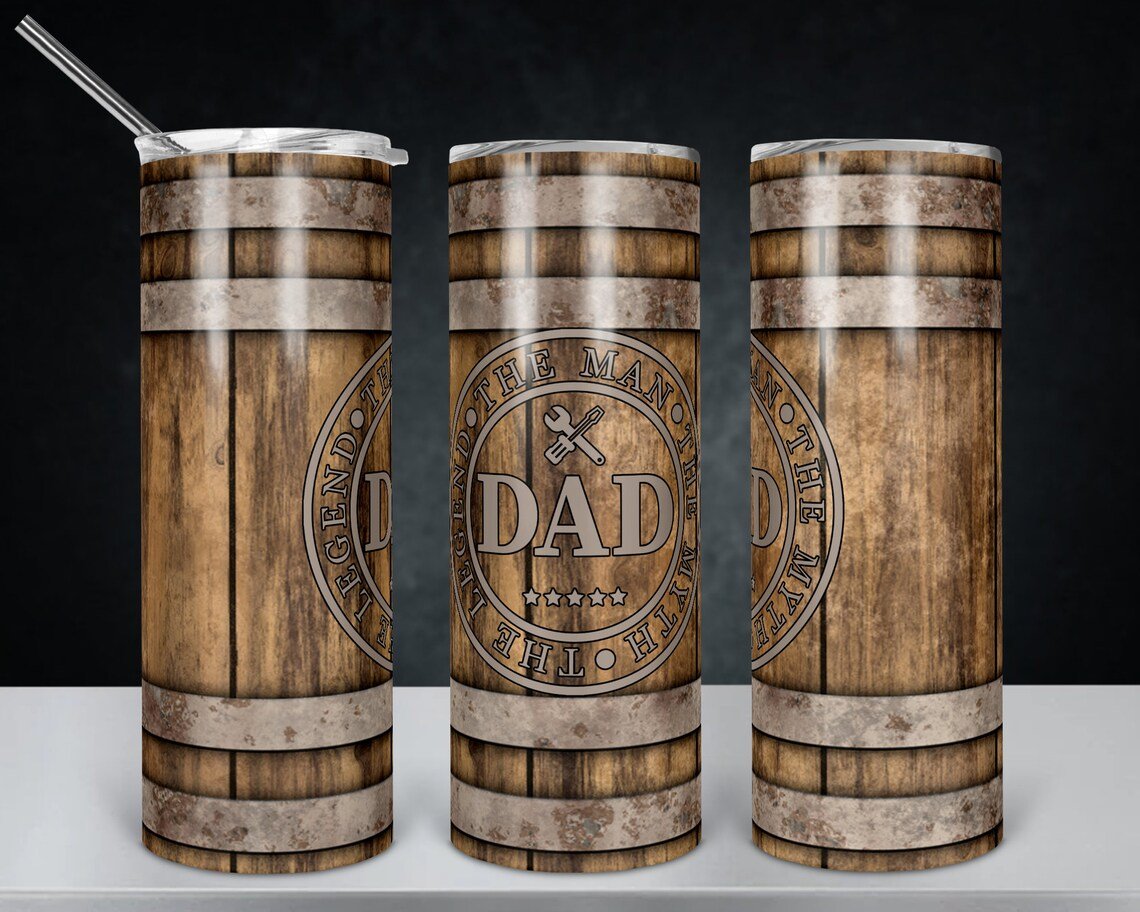 Dad the Man the Myth the Legend 20 oz Skinny Tumbler