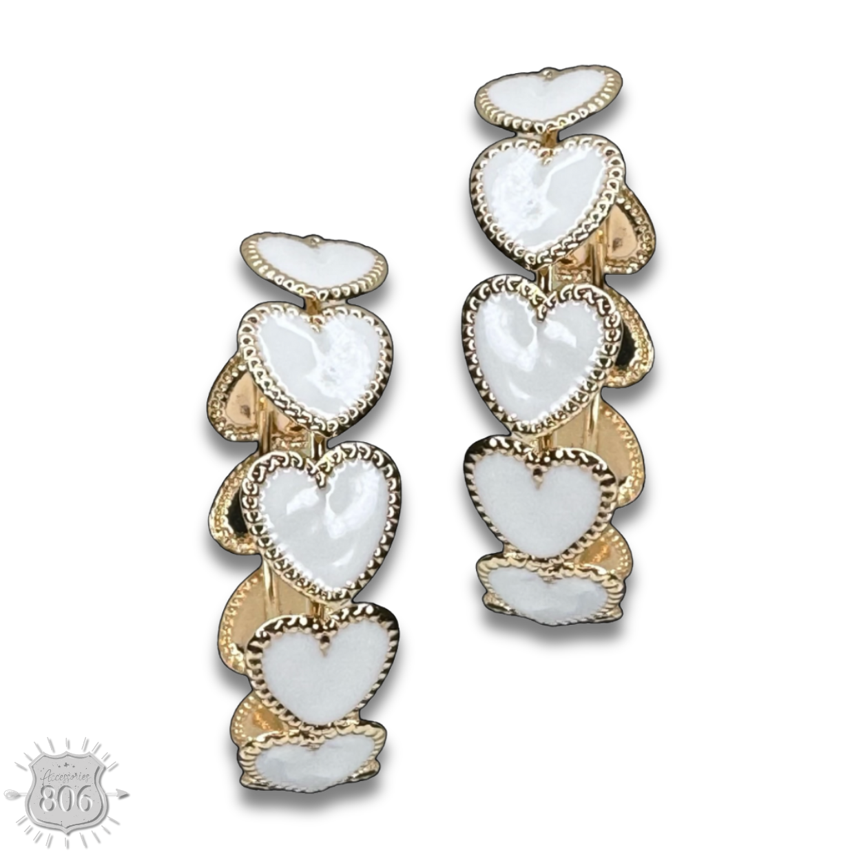 Enamel heart hoop earring, last call