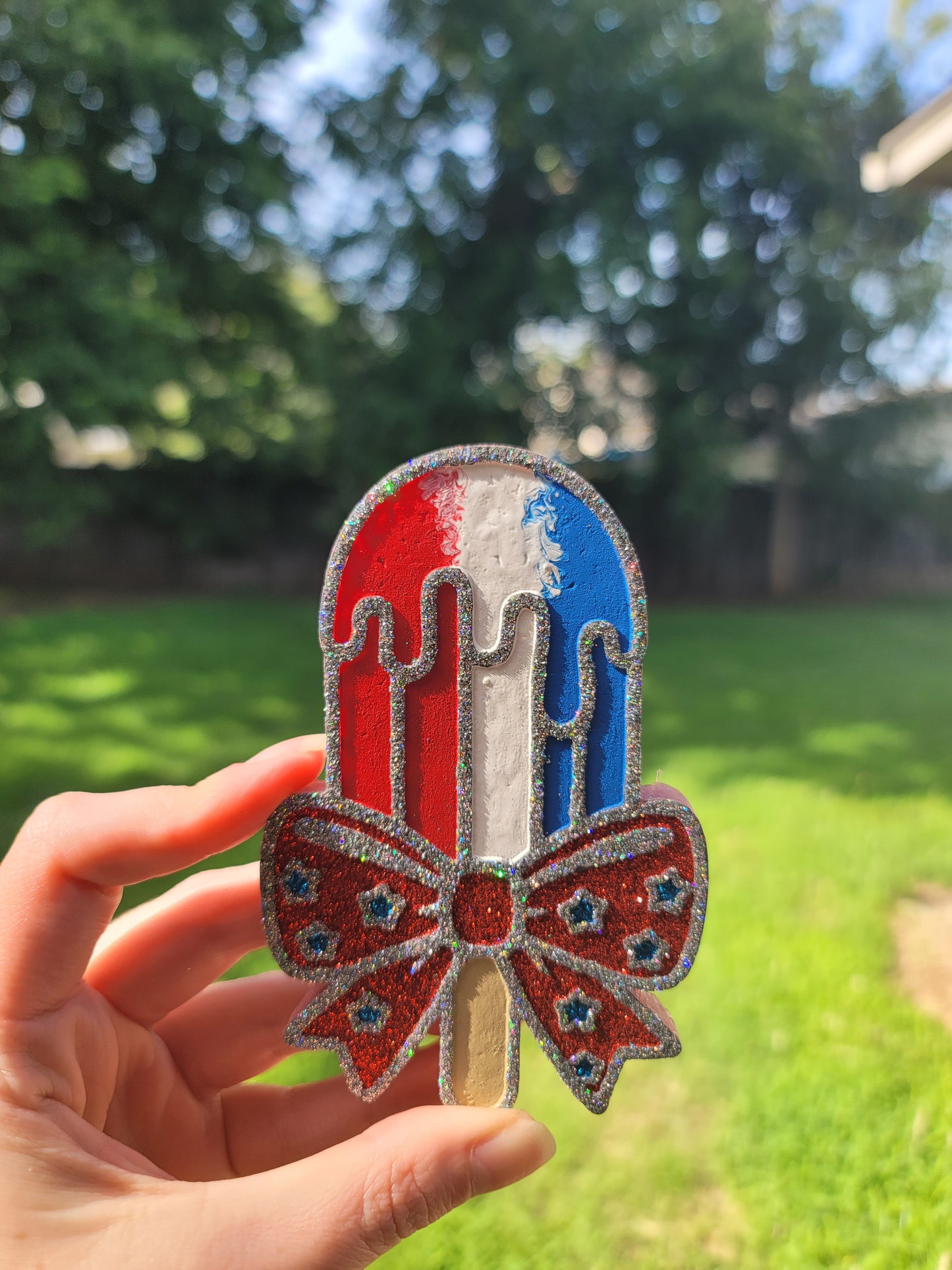 Patriotic Popsicle Freshie – Fruit Loops Scent | Red, White & Blue Car Freshener