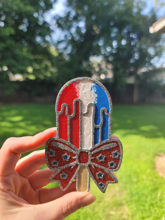 Patriotic Popsicle Freshie – Fruit Loops Scent | Red, White & Blue Car Freshener