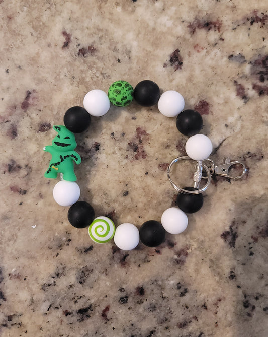 Spooky Green Monster Wristlet Keychain