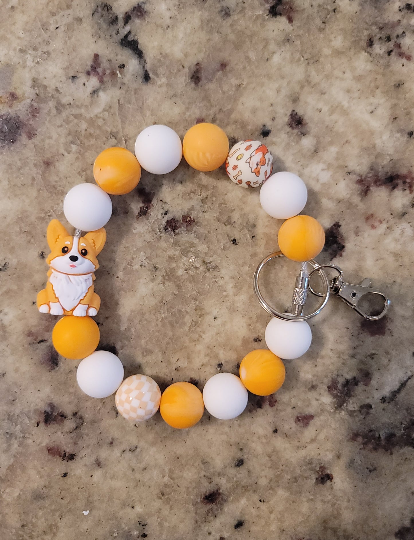 Cute Corgi Wristlet Keychain