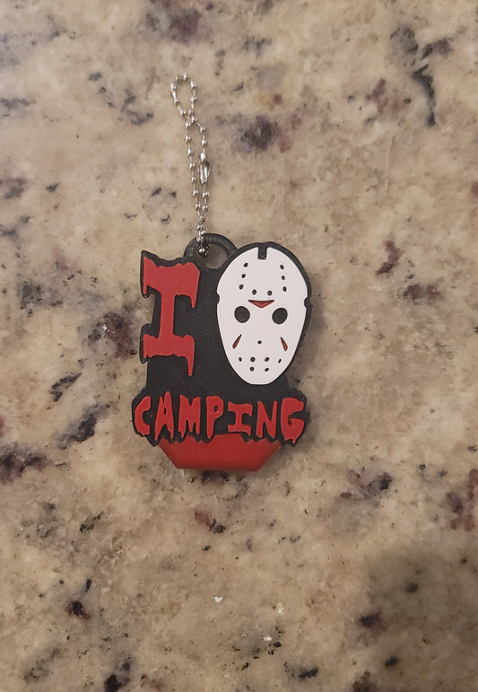 Spooky Camping Mask Nail Saver Keychain