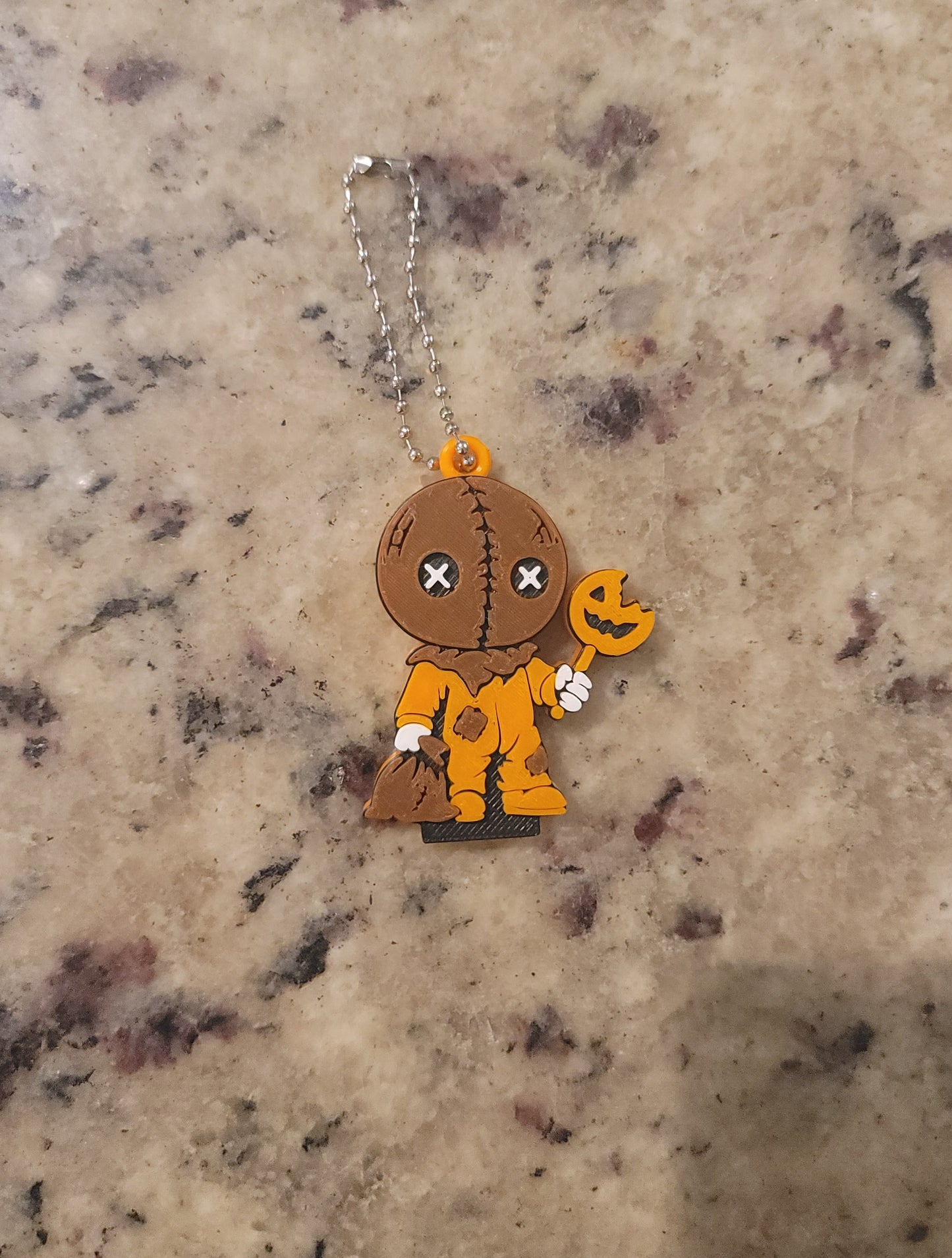 Pumpkin Mask Trick-or-Treater Nail Saver Keychain