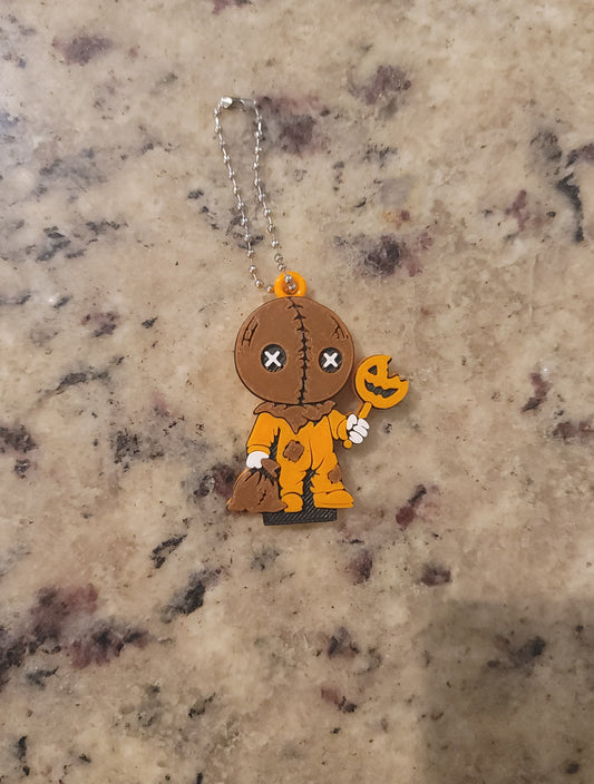 Pumpkin Mask Trick-or-Treater Nail Saver Keychain