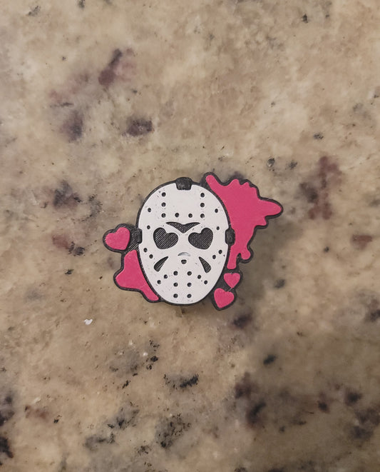 Spooky Heart Mask 3D Straw Topper