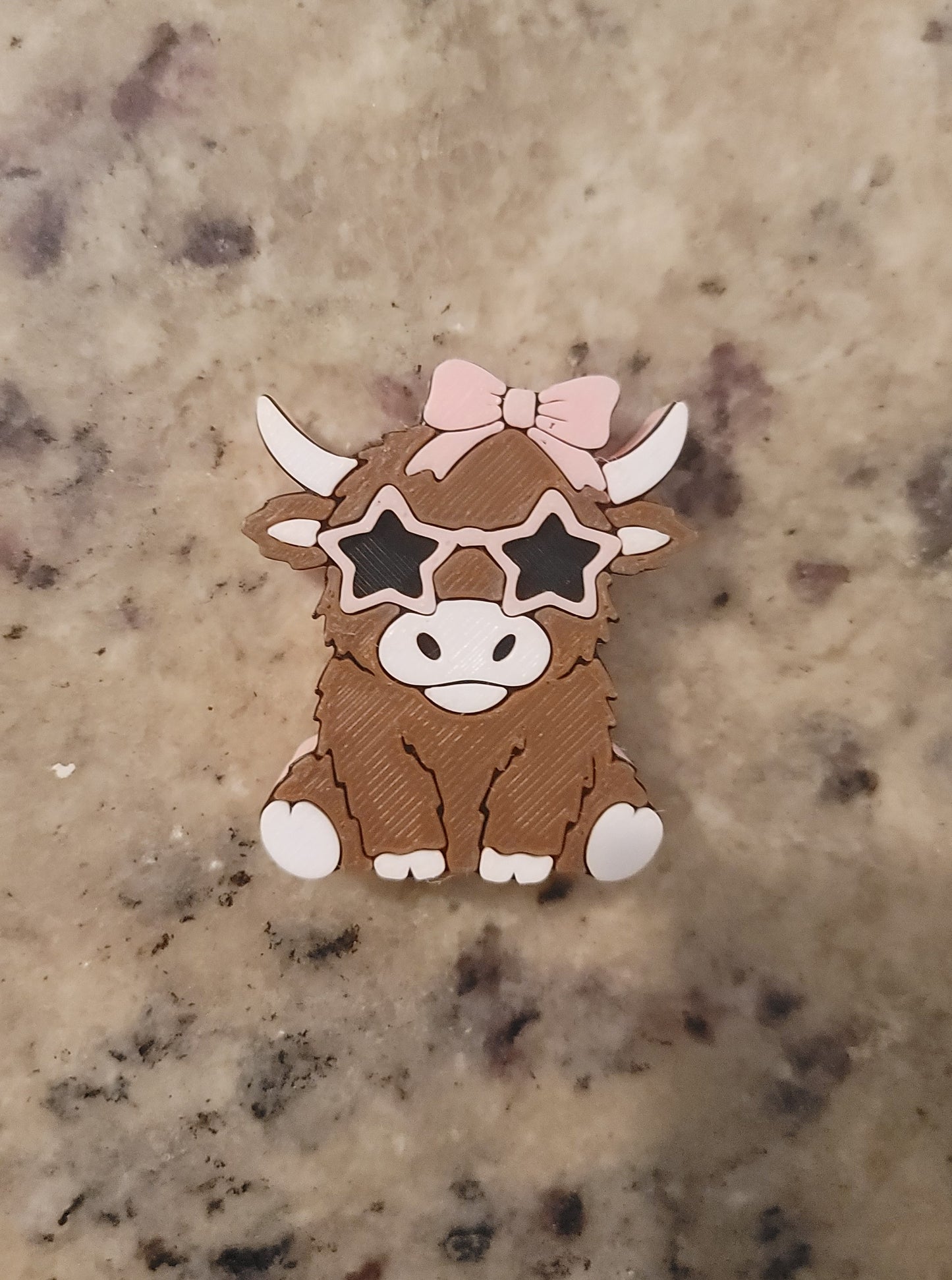 Cute Highland Cow 3D Straw Topper