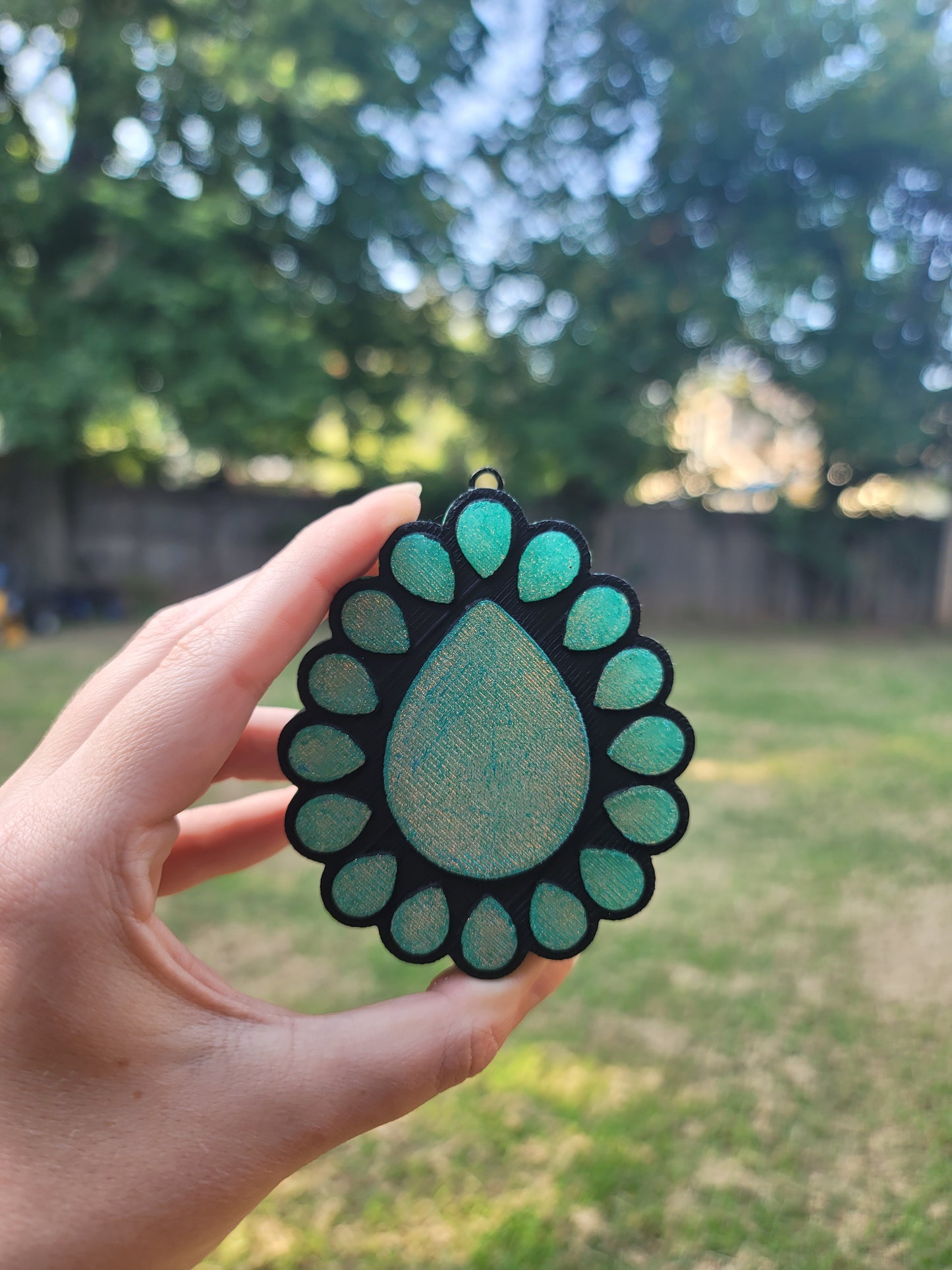 Western Turquoise Stone Freshie – Cherry Dr Pepper Scent