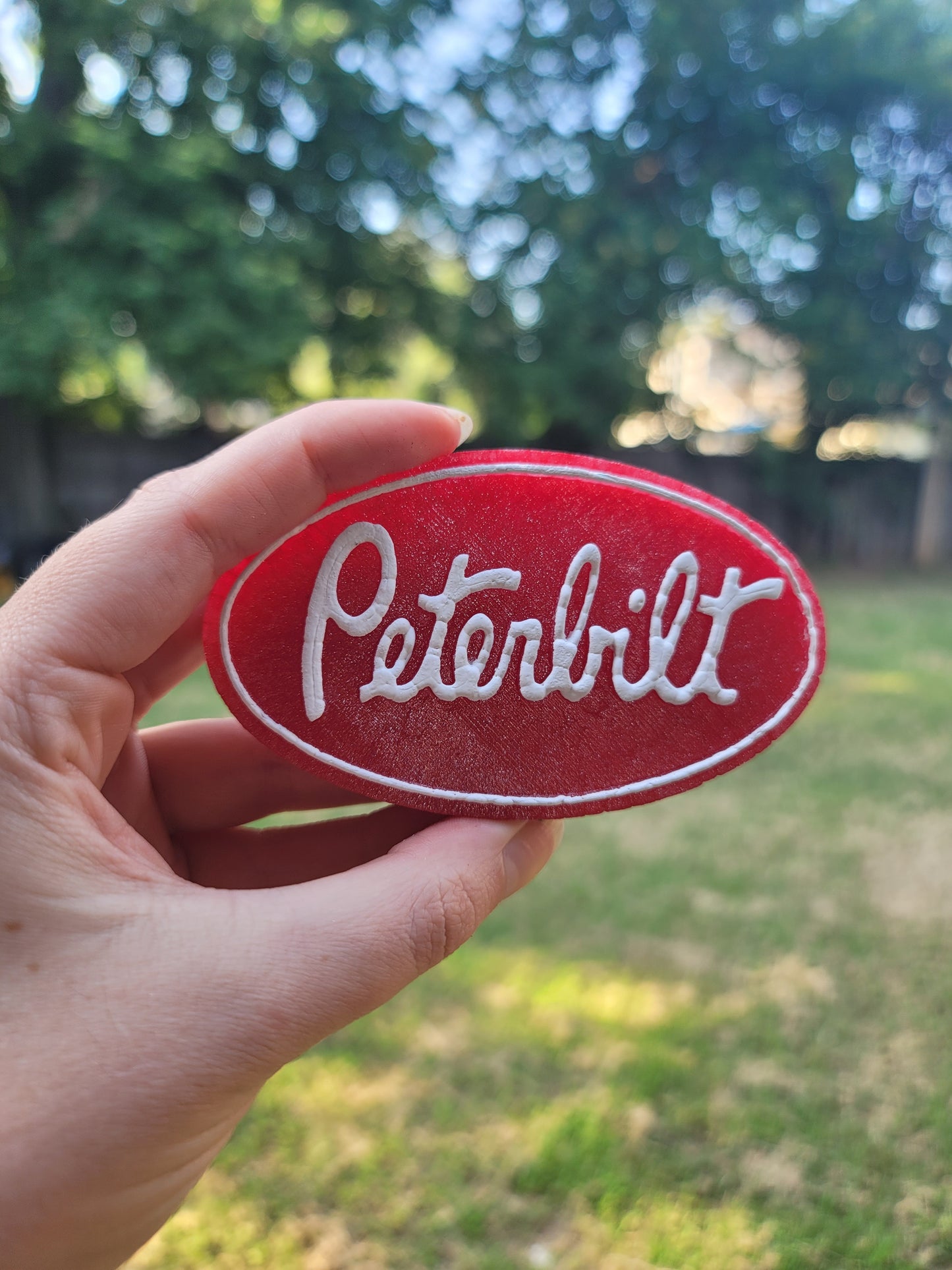 Classic Red Semi Truck Badge Freshie – Graphite Scent