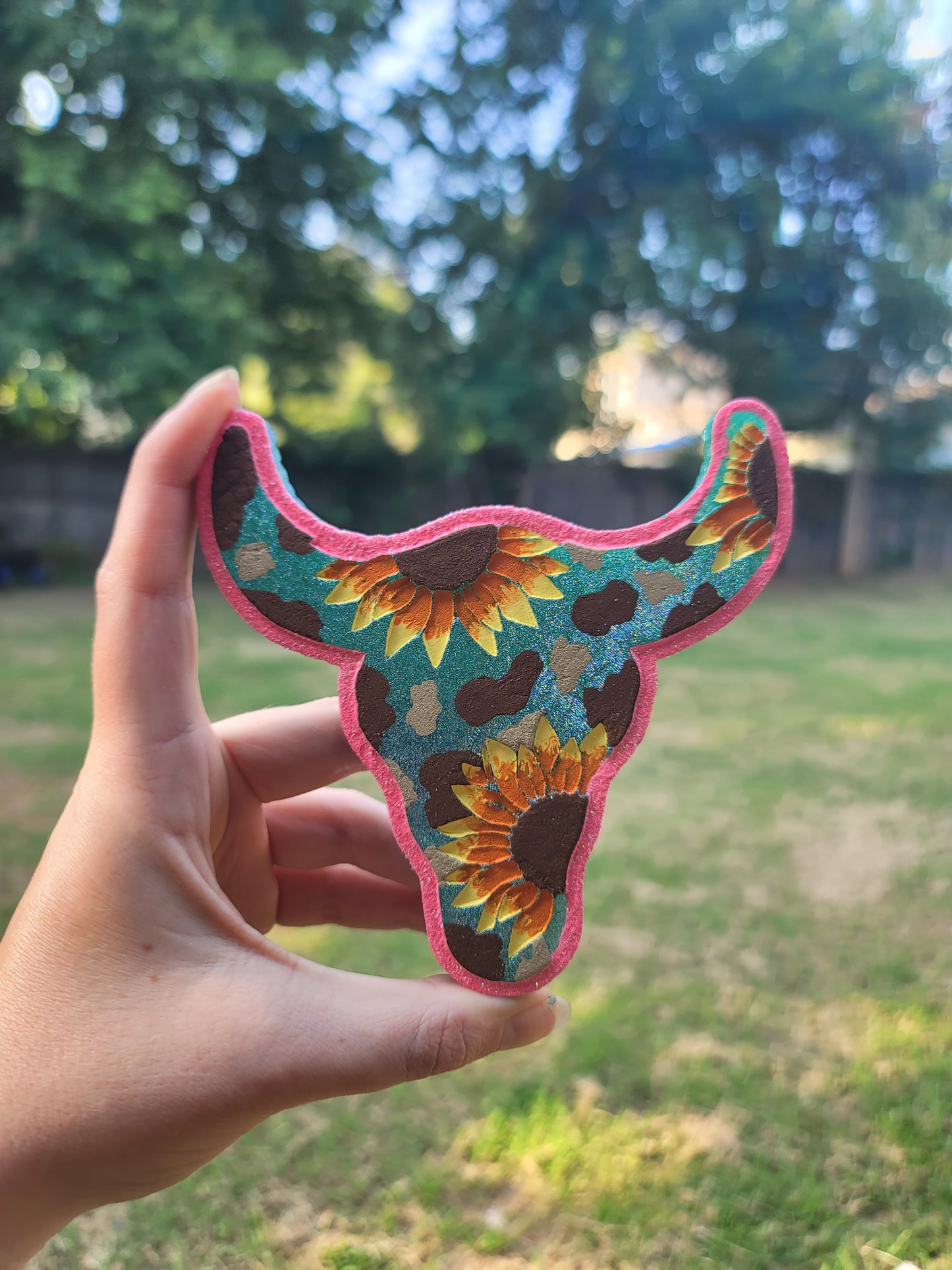 Sunflower Cow Skull Freshie – Bomb Pop Scent