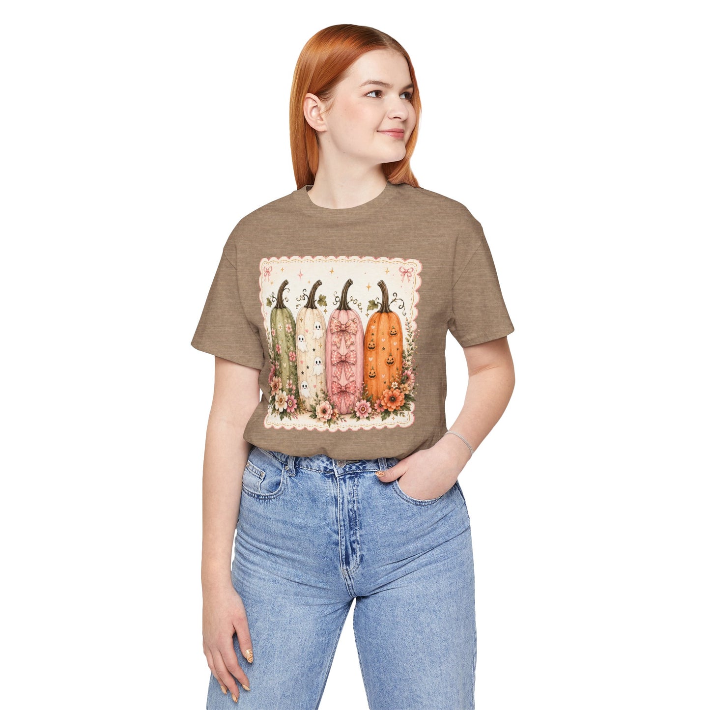 Vintage Floral Pumpkin Tee — Autumn Harvest Graphic T-Shirt