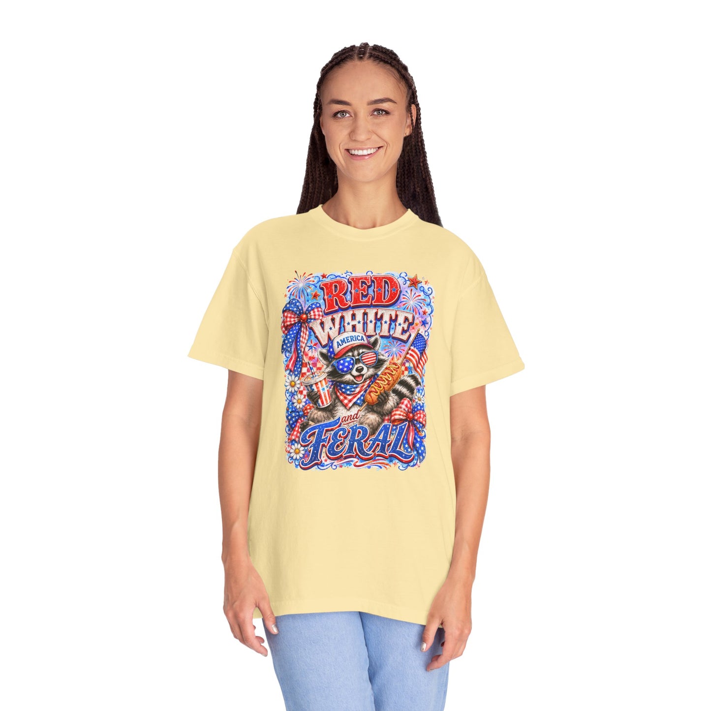 Patriotic "Red White Feral" Graphic T-Shirt