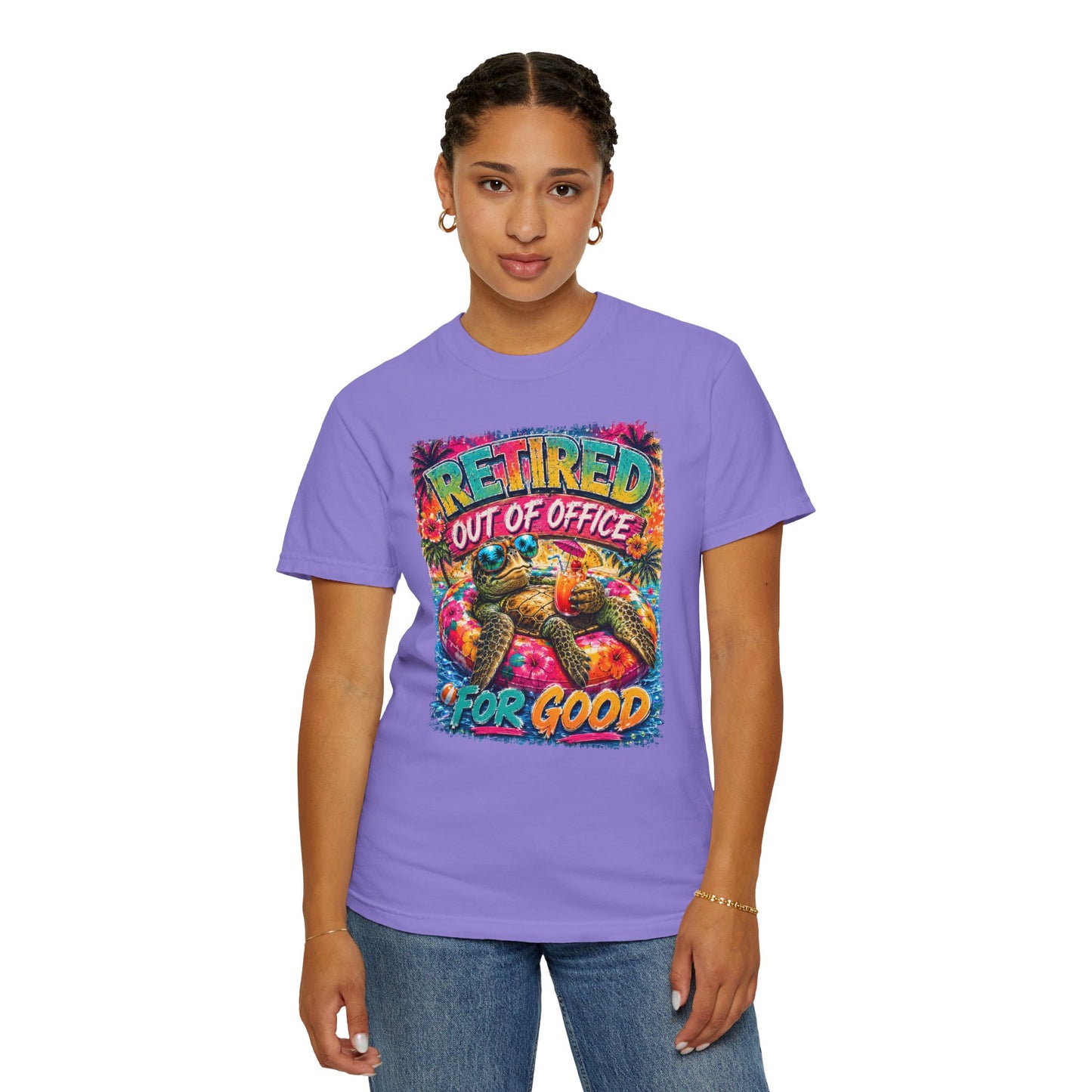 Retired Out of Office For Good T-Shirt — Funny Retirement Turtle Tee
