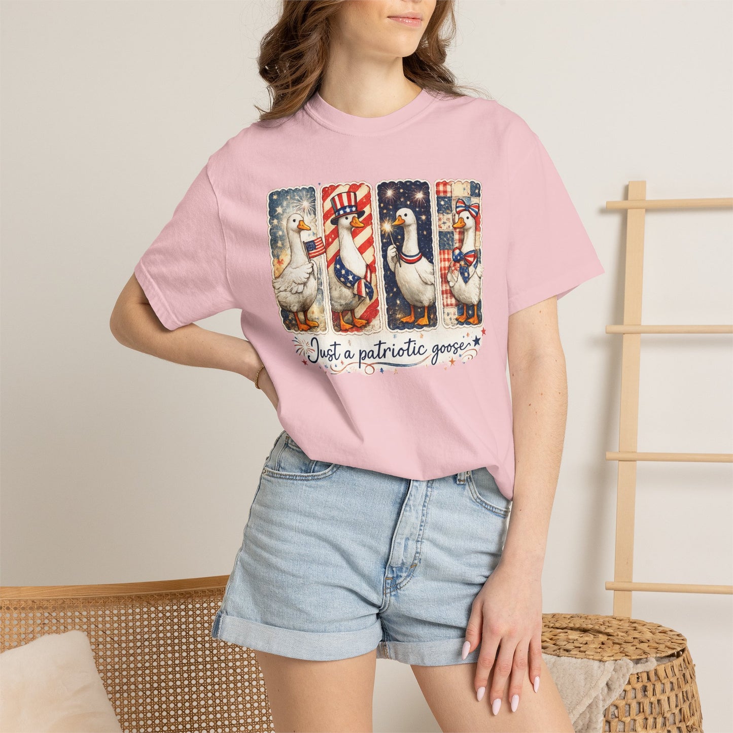 Patriotic Goose T-Shirt — "Just a patriotic goose" Americana Tee
