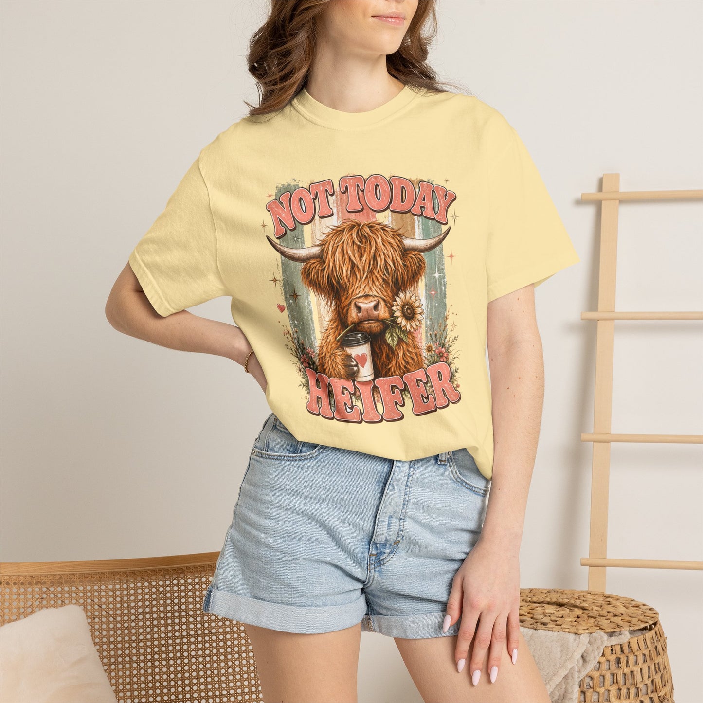 Not Today Heifer T-Shirt — Funny Highland Cow Graphic Tee