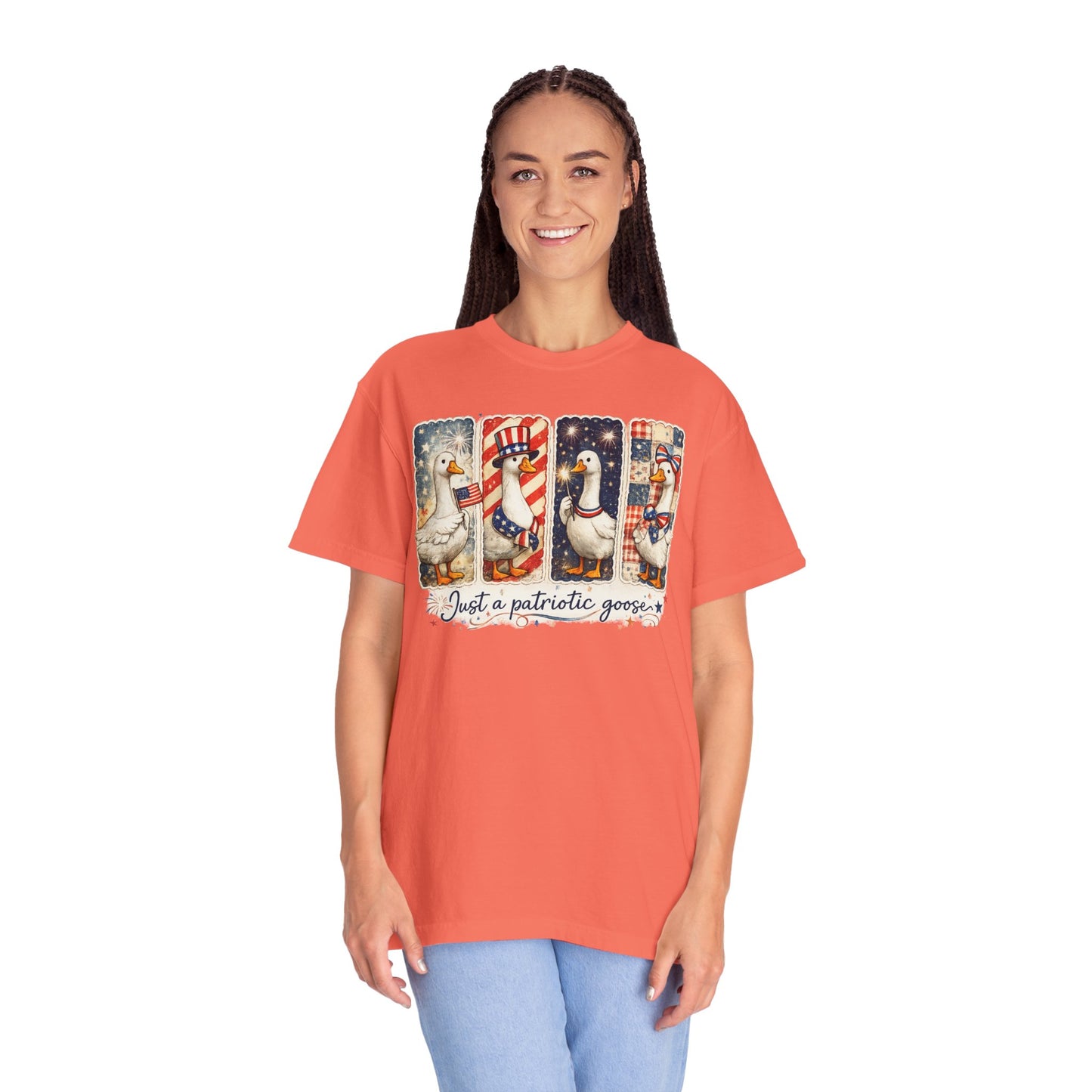 Patriotic Goose T-Shirt — "Just a patriotic goose" Americana Tee