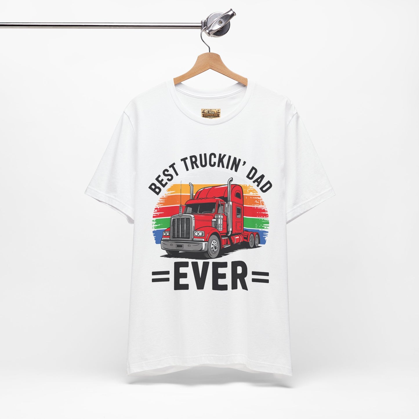 Best Truckin' Dad Ever T-Shirt — Vintage Semi Truck Father's Day Tee