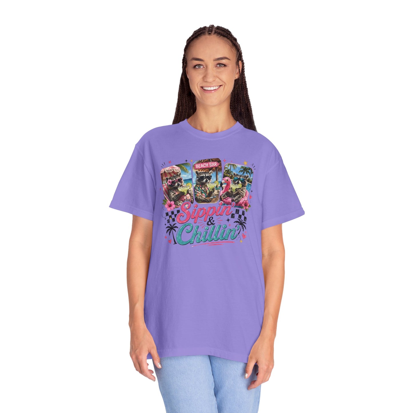Sippin' & Chillin' T-Shirt — Retro Tropical Drink Graphic Tee