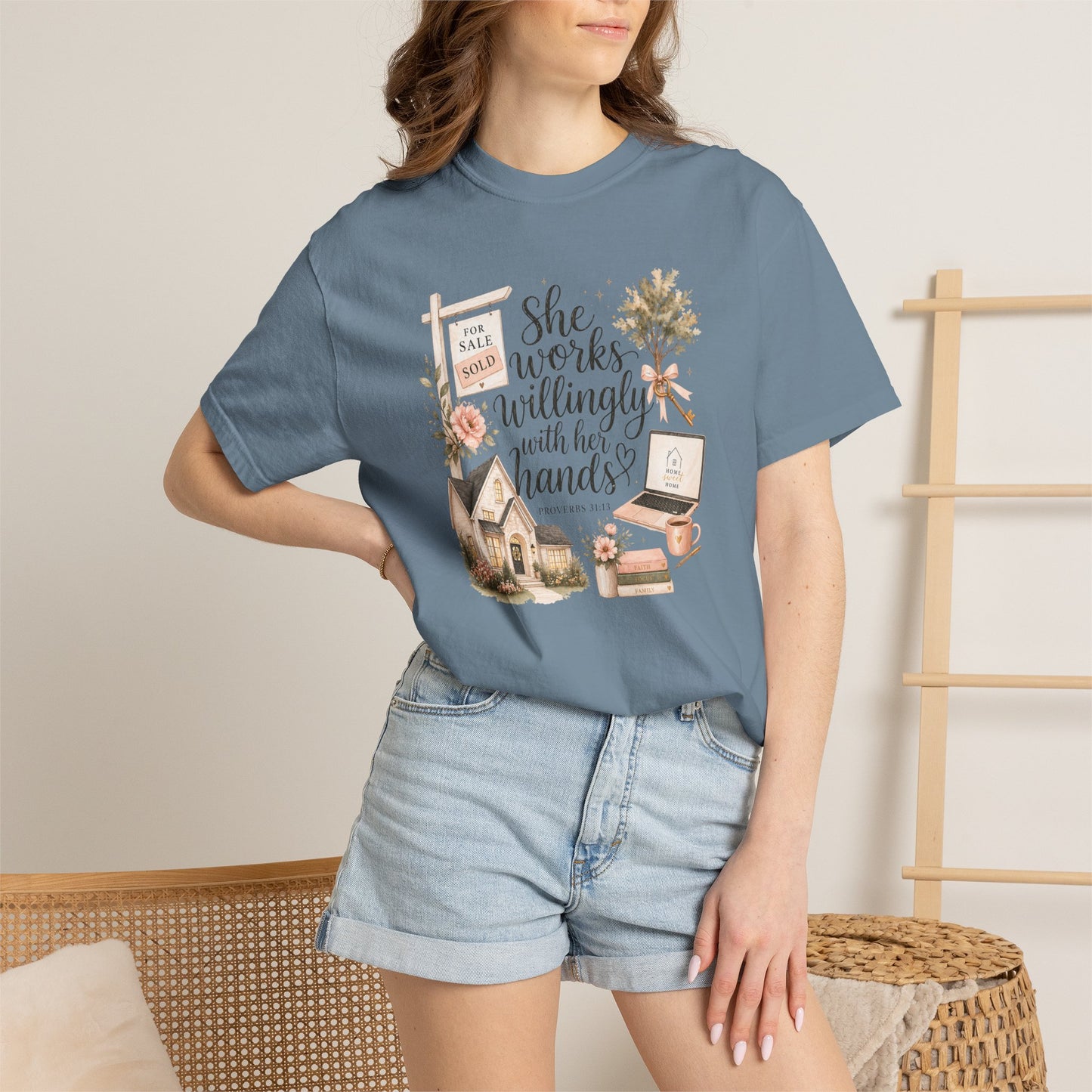She Works Willingly With Her Hands T-Shirt — Realtor Graphic Tee