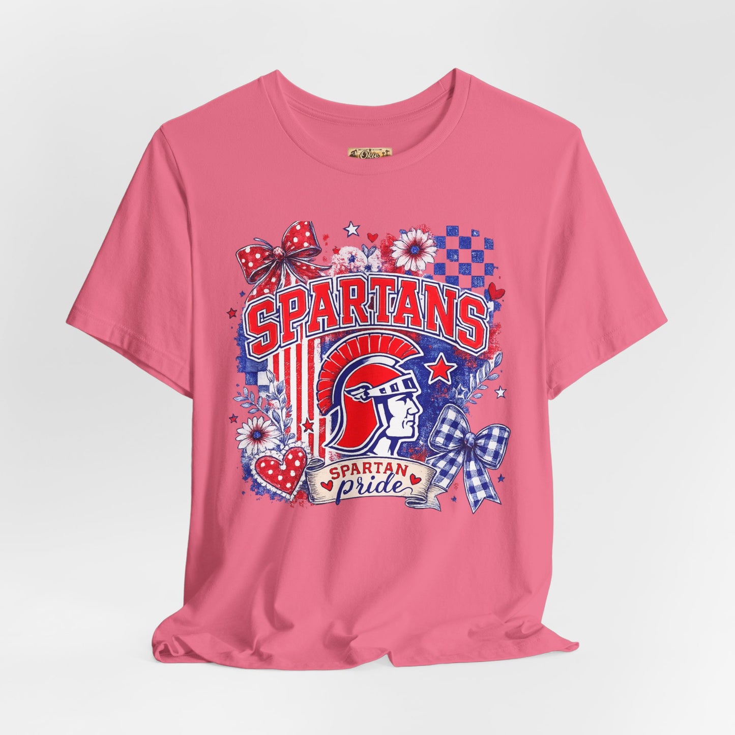 Spartans Pride Graphic Tee — Red, White & Blue School Spirit T-Shirt