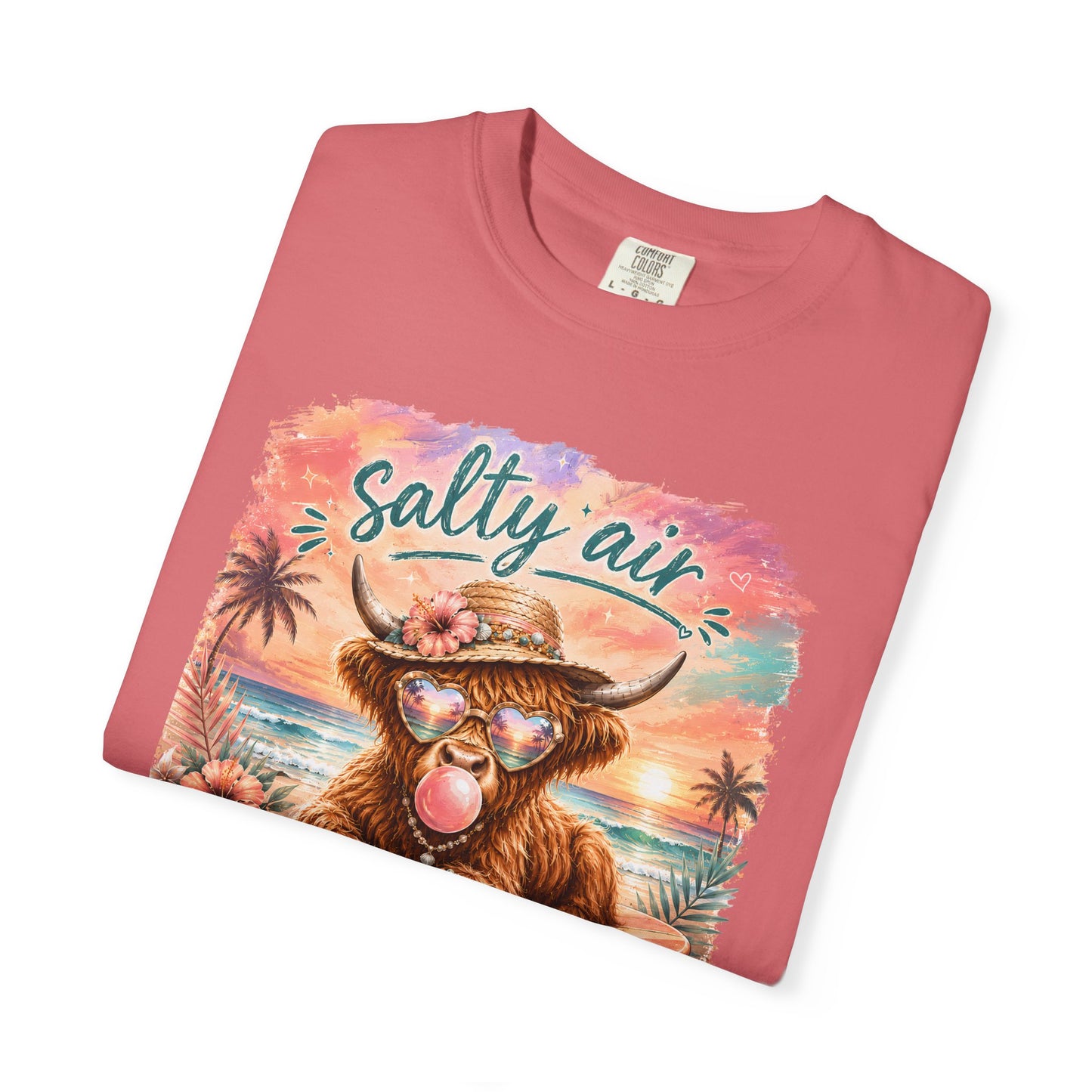 Salty Air "Don't Care" Beach Cow Graphic T-Shirt