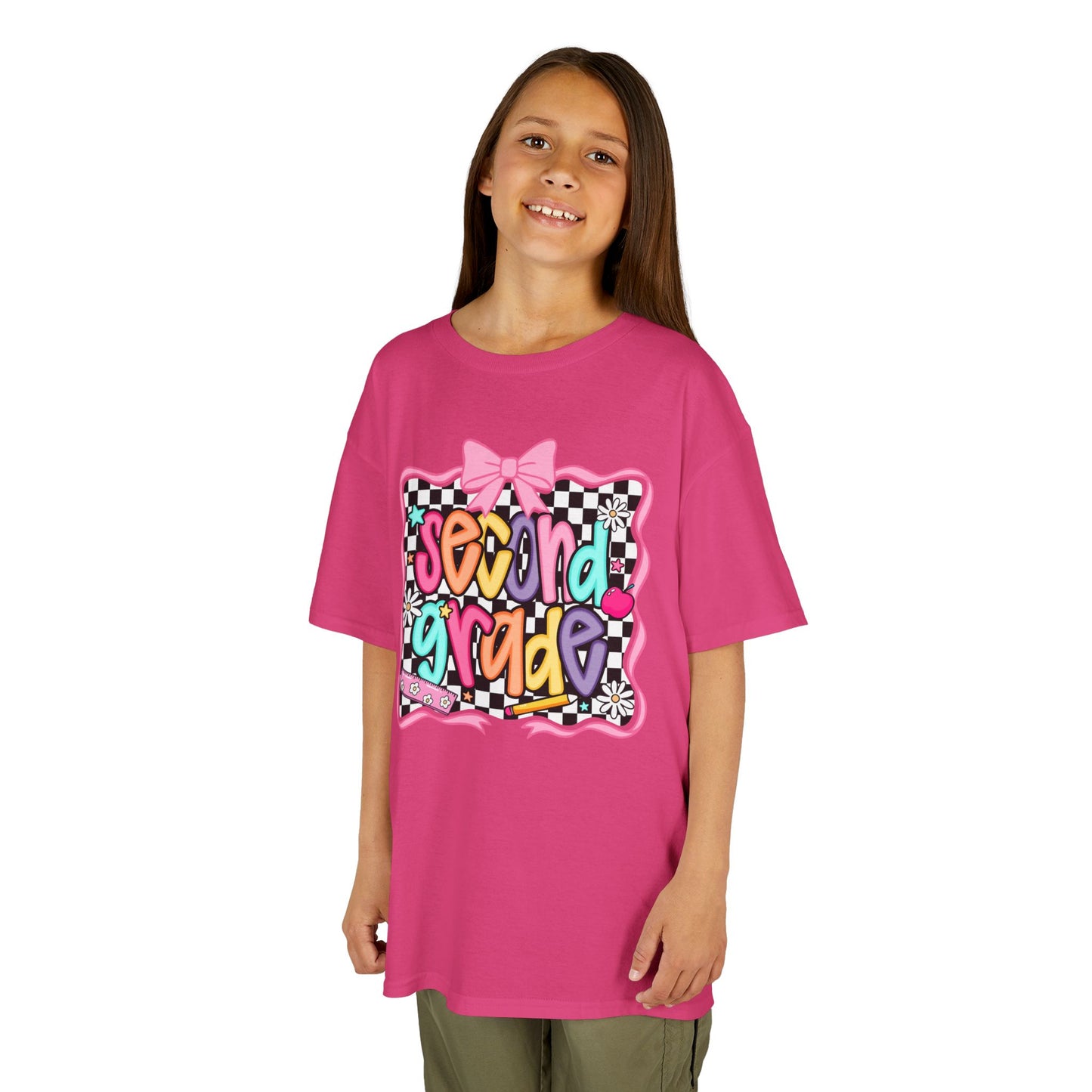 Second Grade Kids Tee — Colorful Back-to-School Cute Bow Design