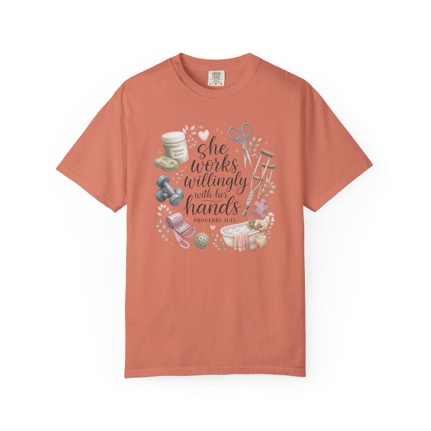 She Works Willingly With Her Hands T-Shirt — Christian Crafting Tee