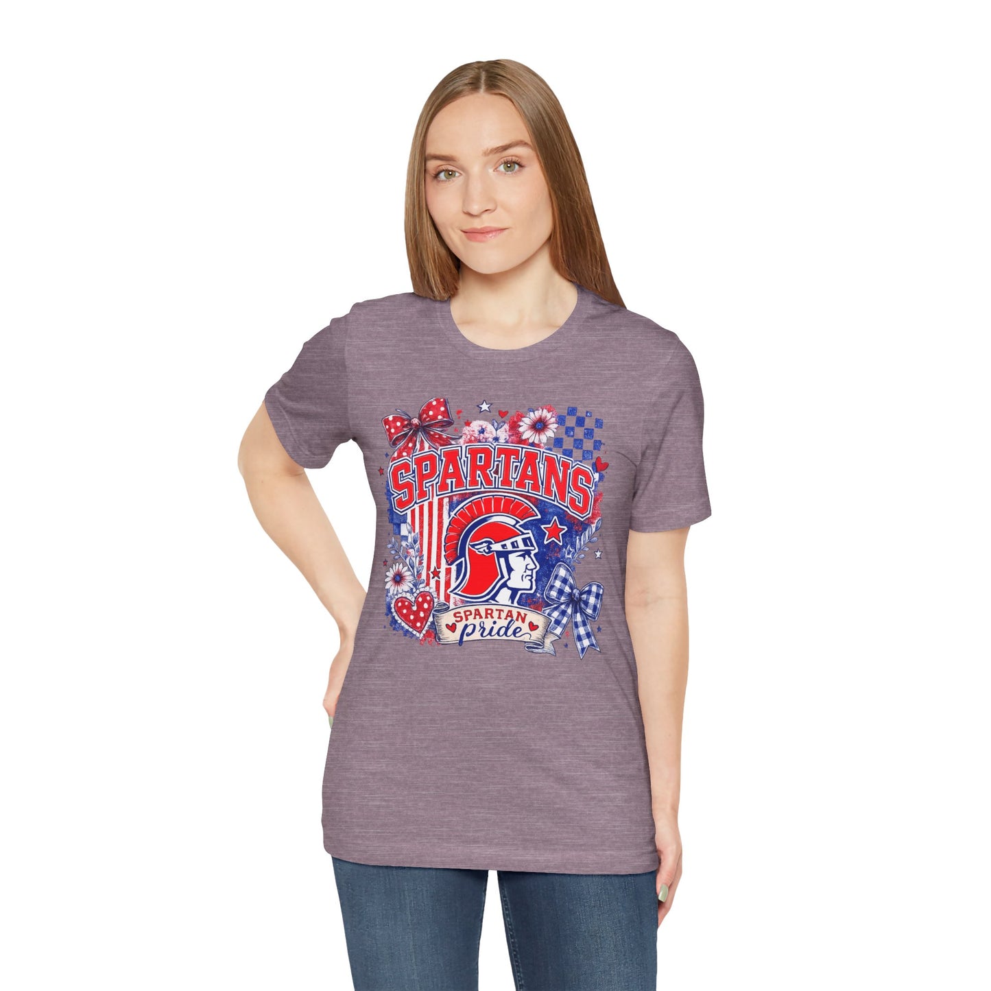 Spartans Pride Graphic Tee — Red, White & Blue School Spirit T-Shirt