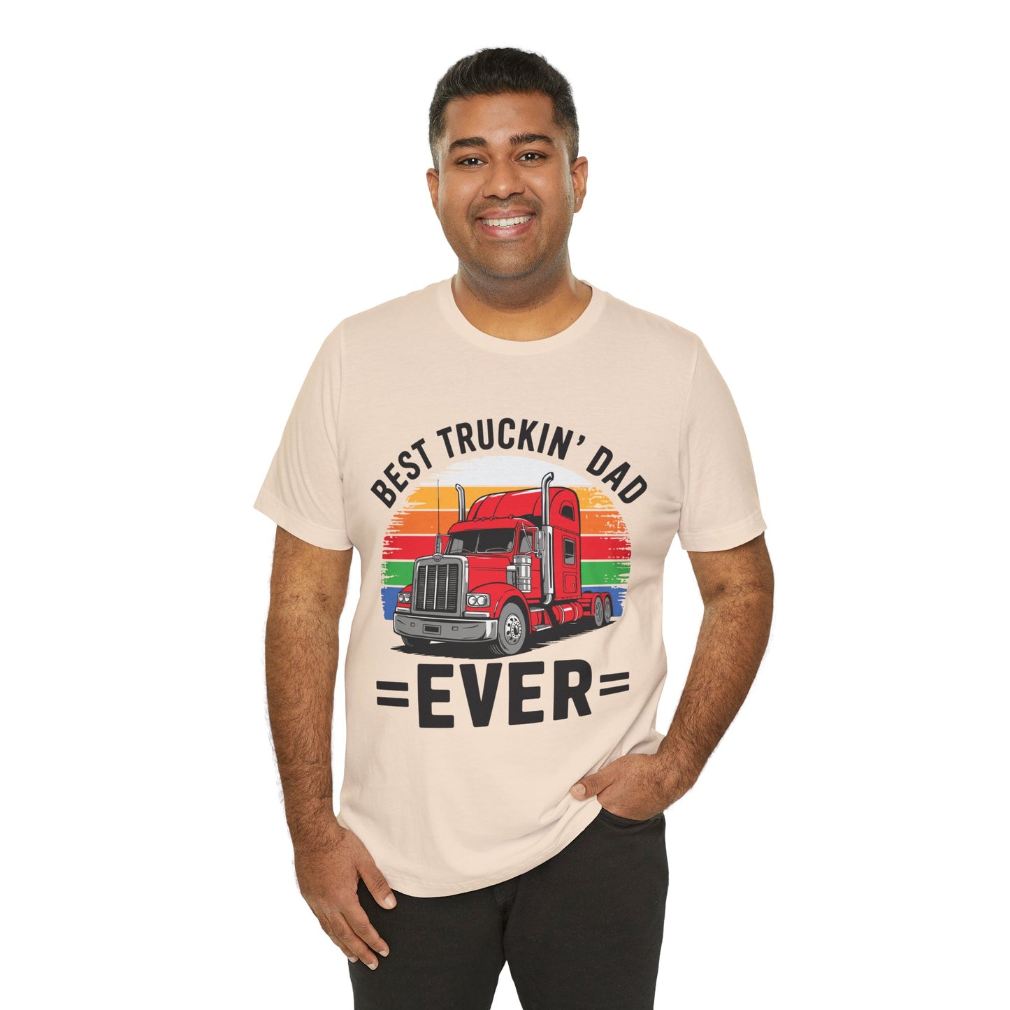 Best Truckin' Dad Ever T-Shirt — Vintage Semi Truck Father's Day Tee