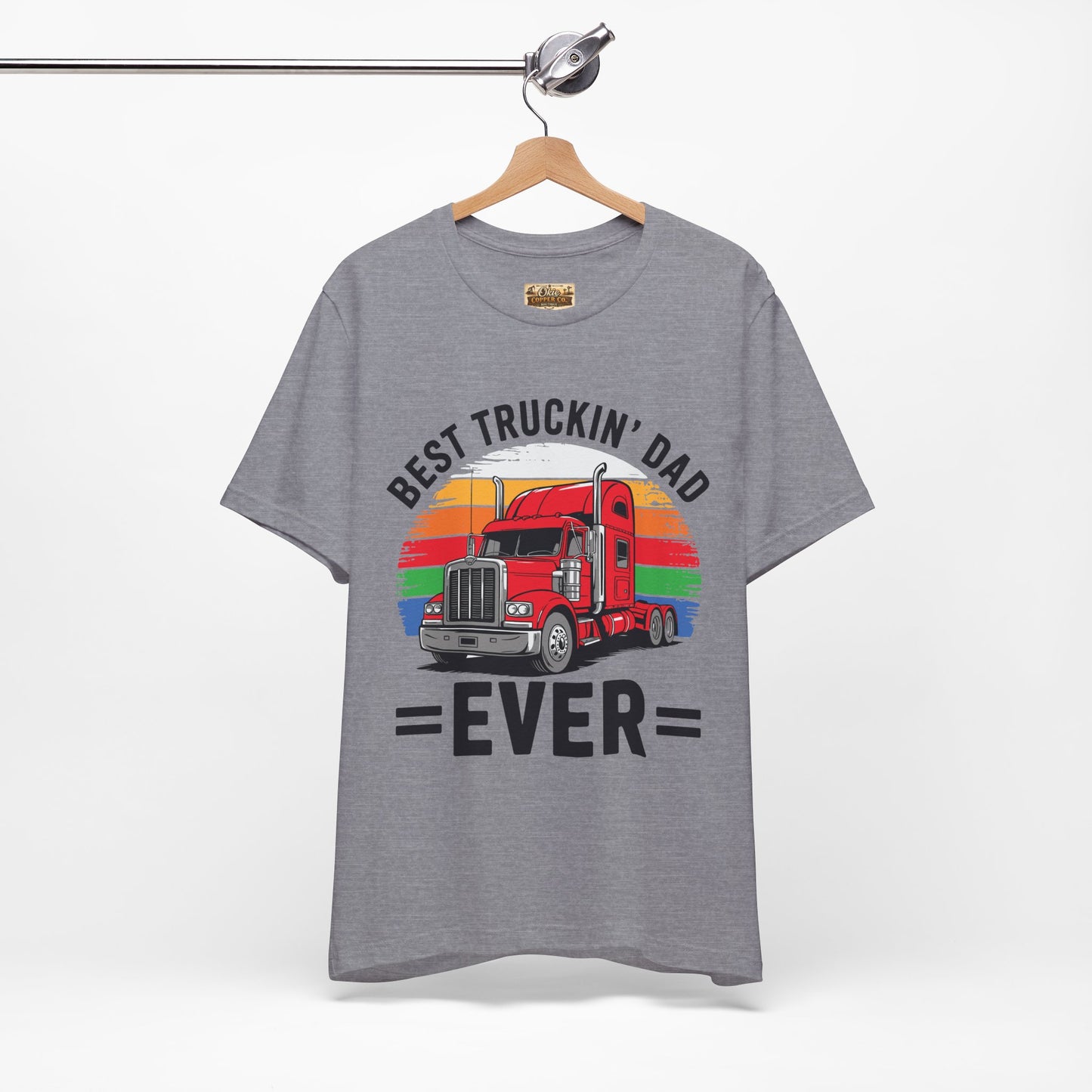 Best Truckin' Dad Ever T-Shirt — Vintage Semi Truck Father's Day Tee