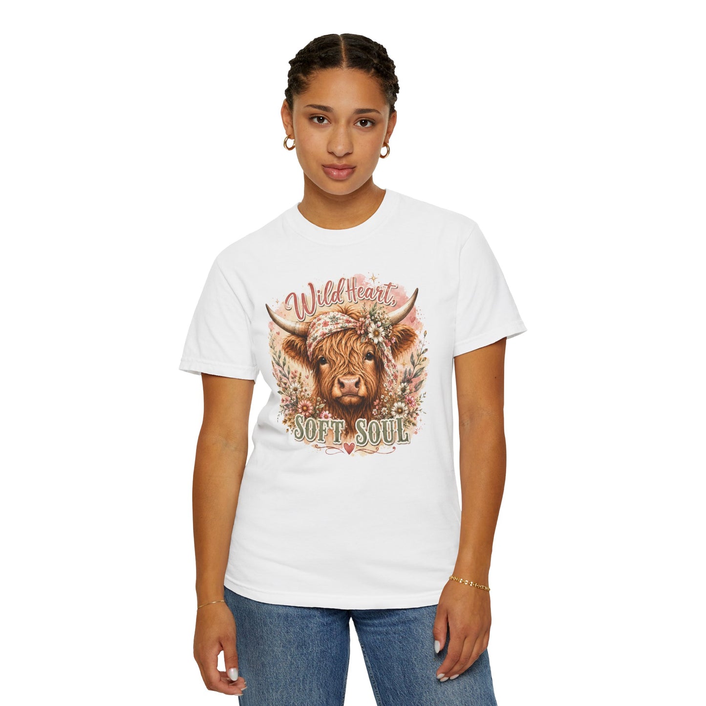 T-Shirt — “Wild Heart, Soft Soul” Highland Cow Graphic Tee