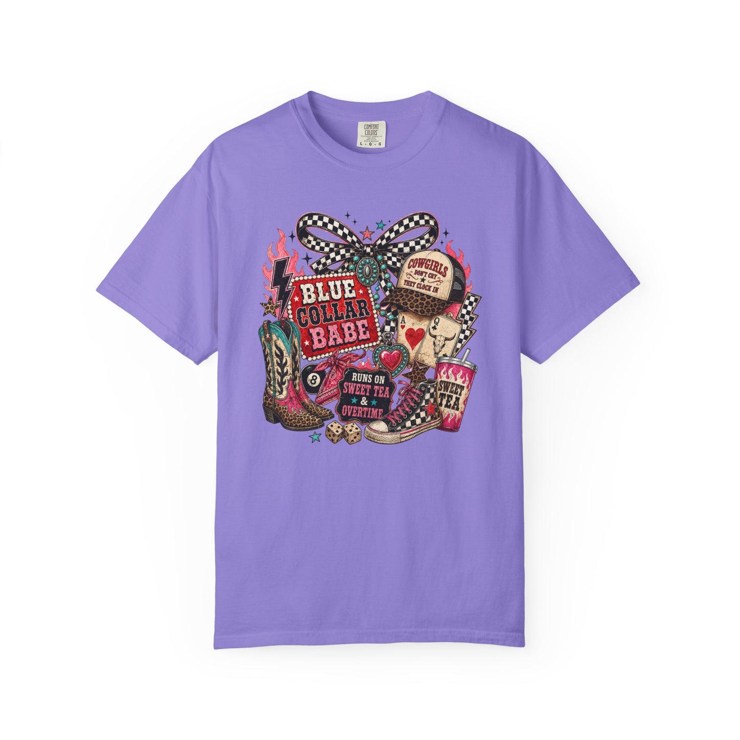 Blue Collar Babe T-Shirt — Retro Cowgirl Graphic Tee