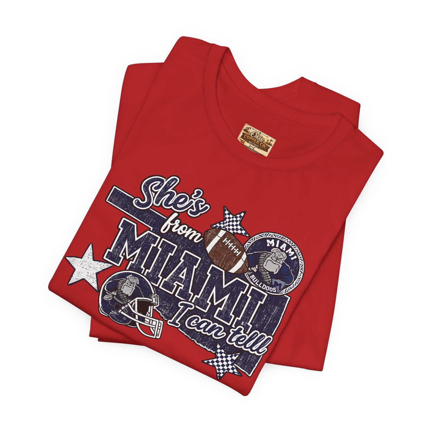 She's From Miami Graphic Tee — Retro Football Fan Shirt
