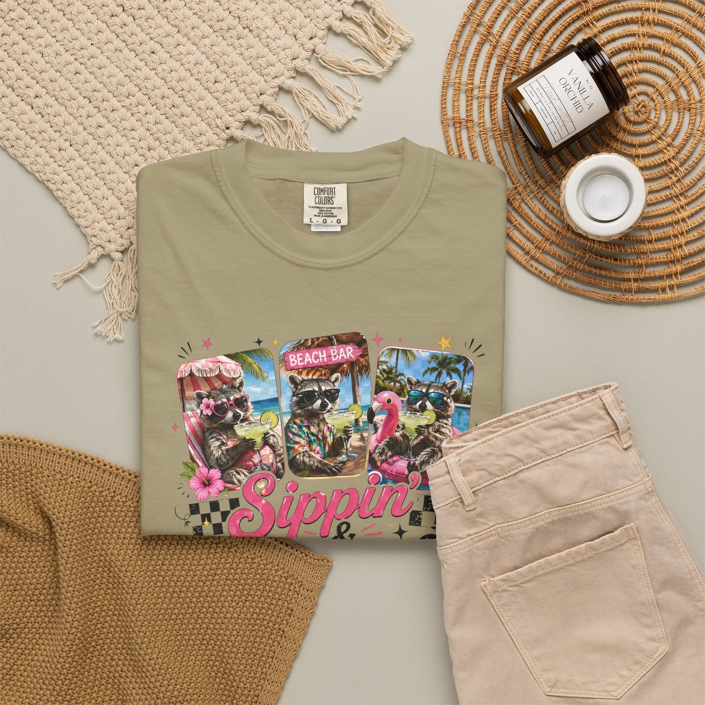 Sippin' & Chillin' T-Shirt — Retro Tropical Drink Graphic Tee
