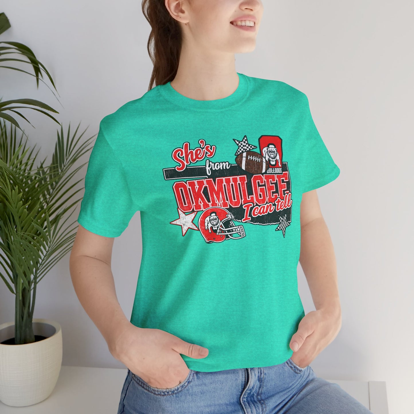 Okmulgee Cardinals Football Tee — She’s From Okmulgee Design