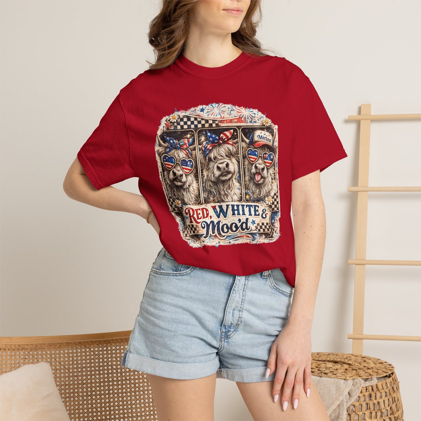 Patriotic Dogs "Red, White & Moo-d" T-Shirt