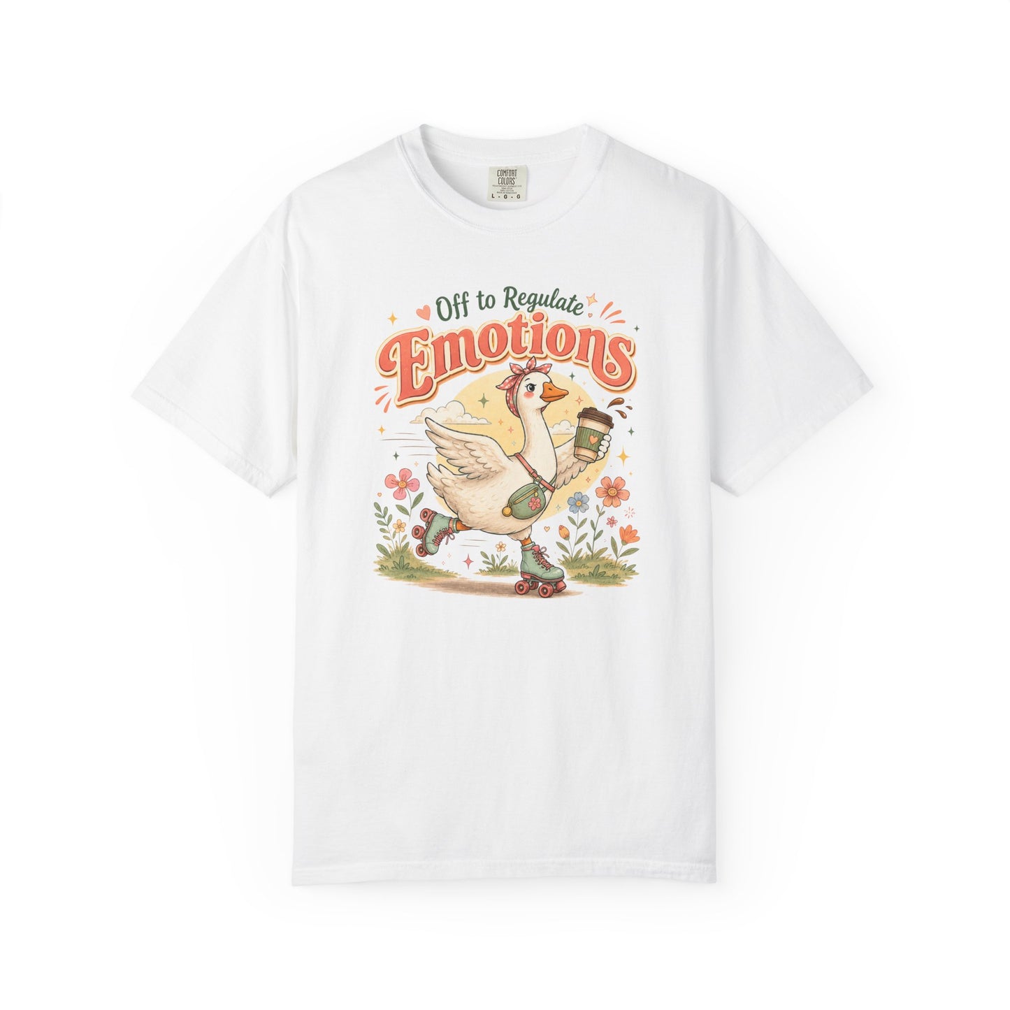 Emotions Duck Graphic T-Shirt — "Off to Regulate" Vintage Coffee Tee