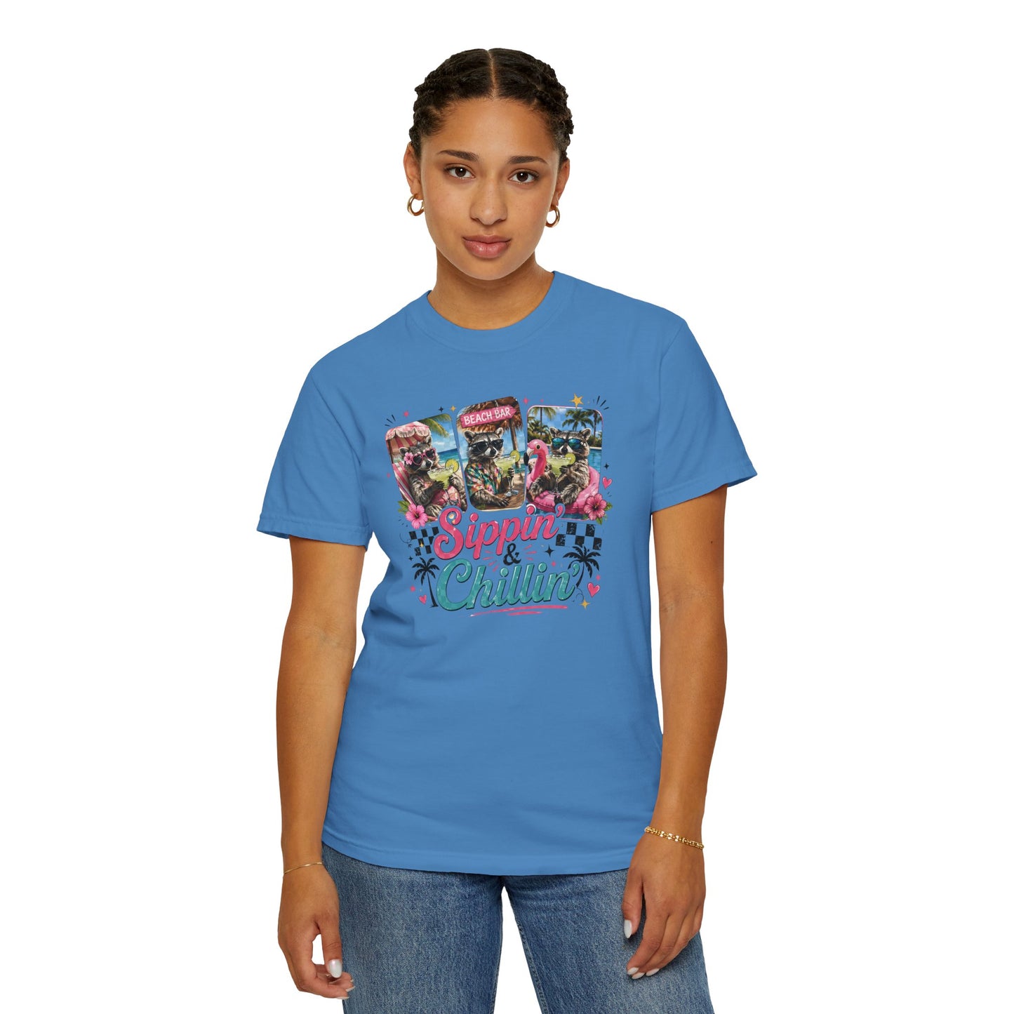 Sippin' & Chillin' T-Shirt — Retro Tropical Drink Graphic Tee