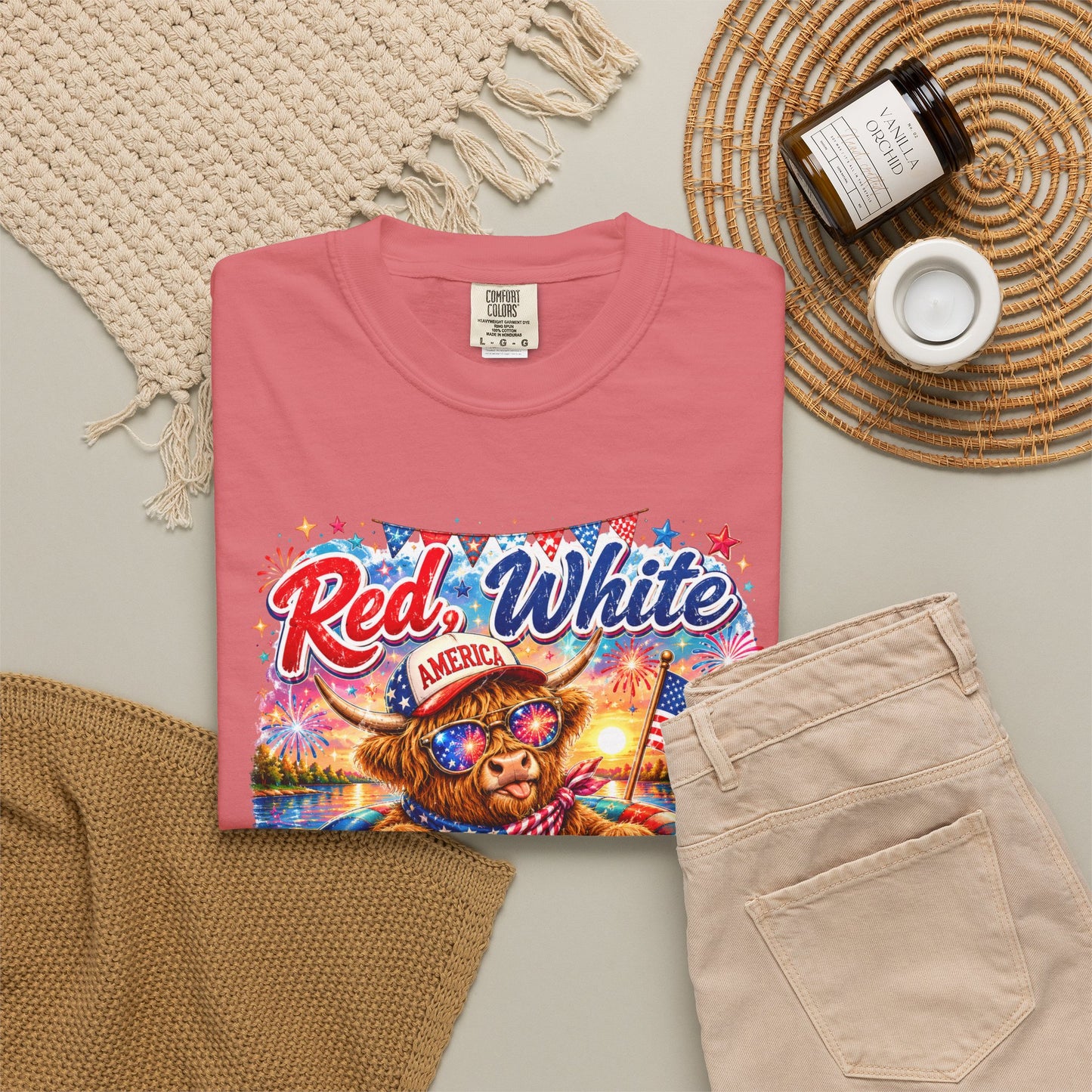 Red, White & Summer Nights T-Shirt — Patriotic Fourth of July Bear Graphic Tee