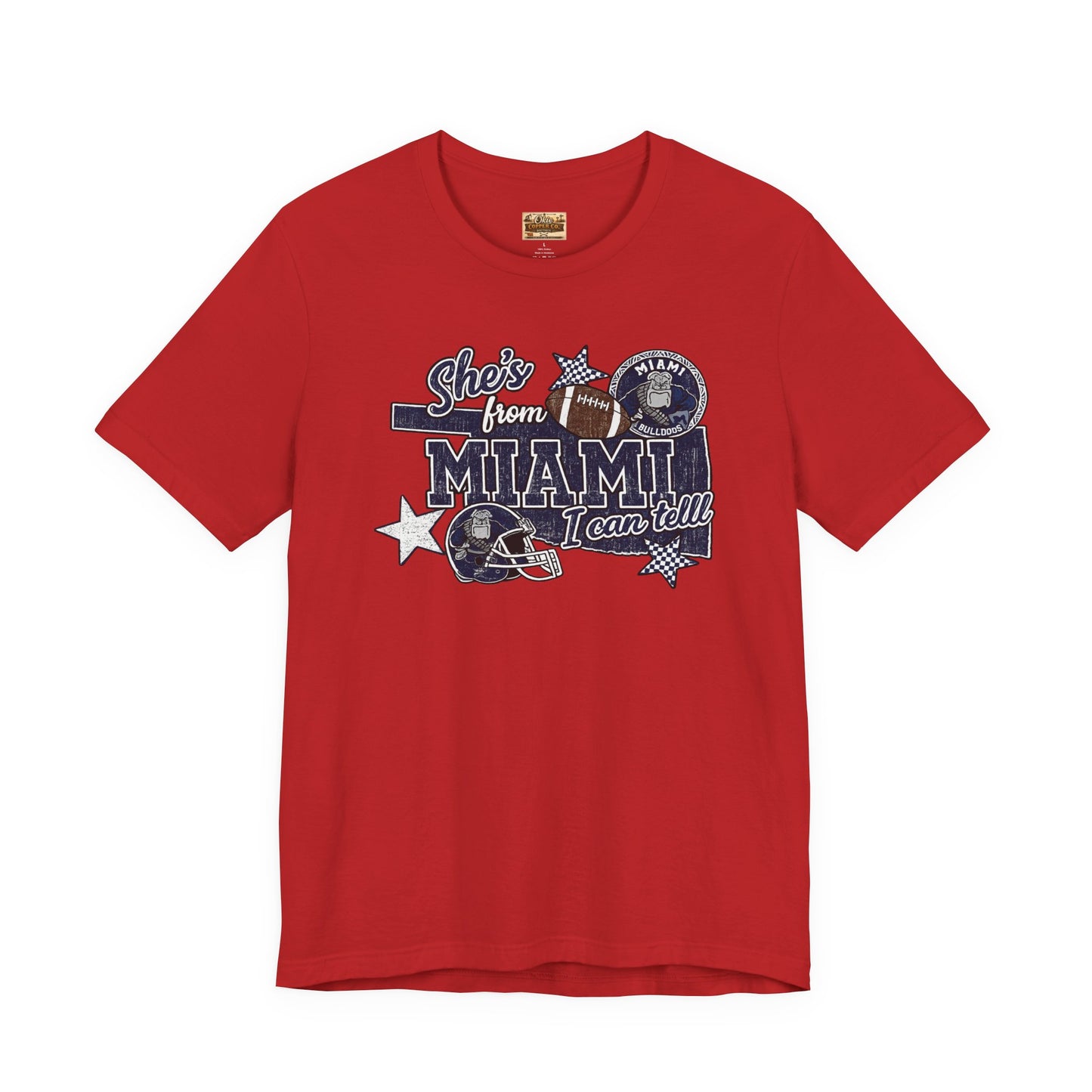 She's From Miami Graphic Tee — Retro Football Fan Shirt