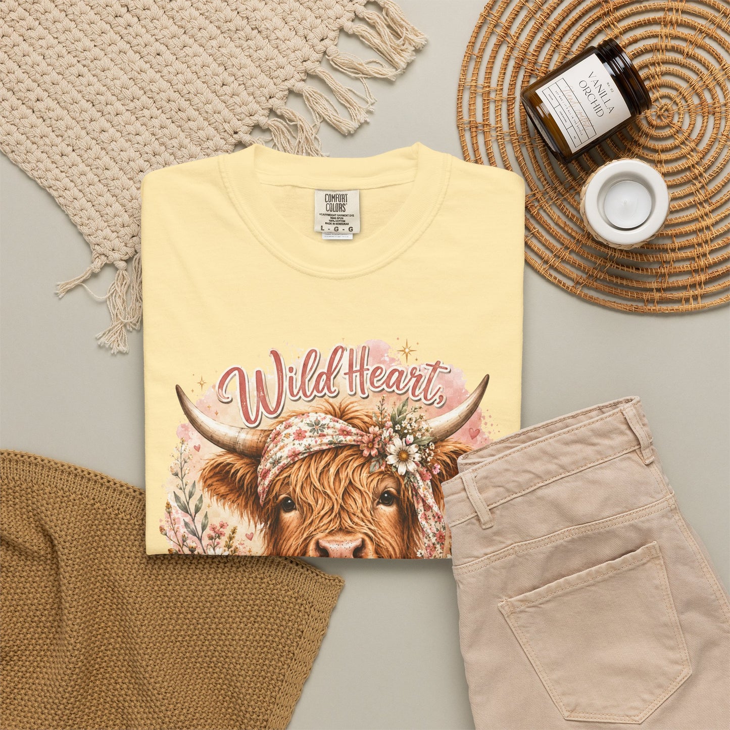 T-Shirt — “Wild Heart, Soft Soul” Highland Cow Graphic Tee