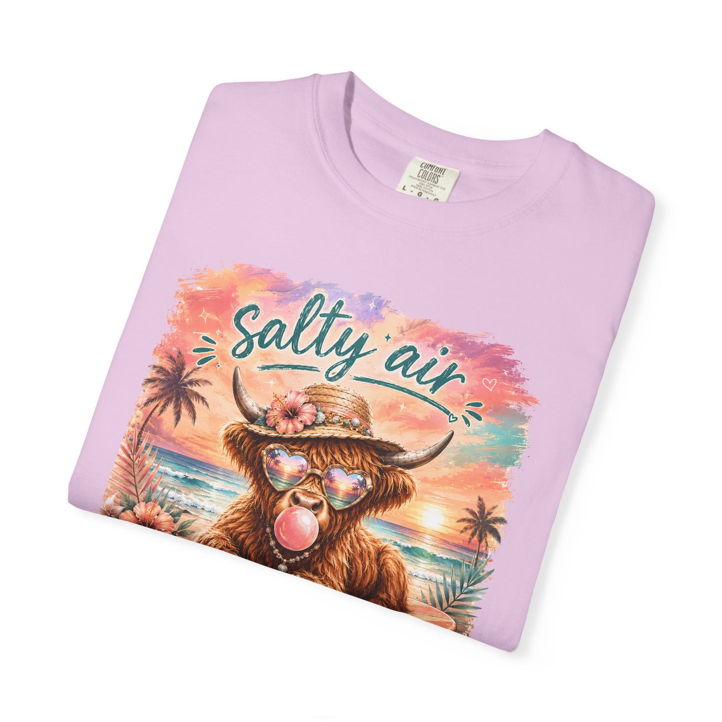 Salty Air "Don't Care" Beach Cow Graphic T-Shirt