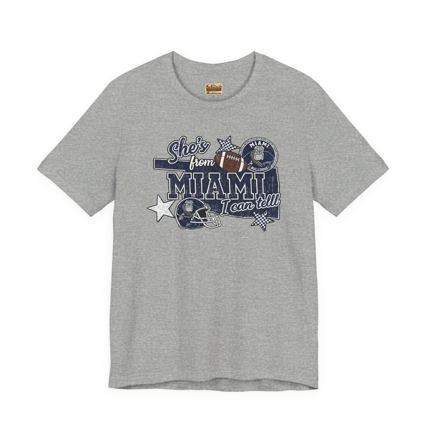 She's From Miami Graphic Tee — Retro Football Fan Shirt