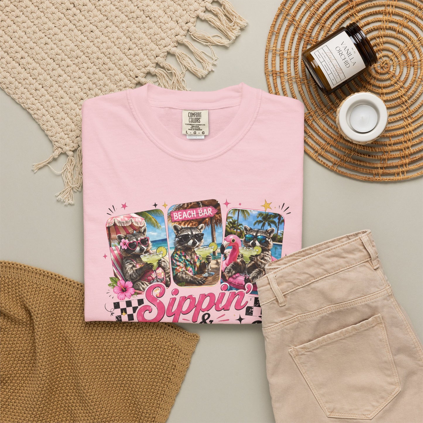 Sippin' & Chillin' T-Shirt — Retro Tropical Drink Graphic Tee