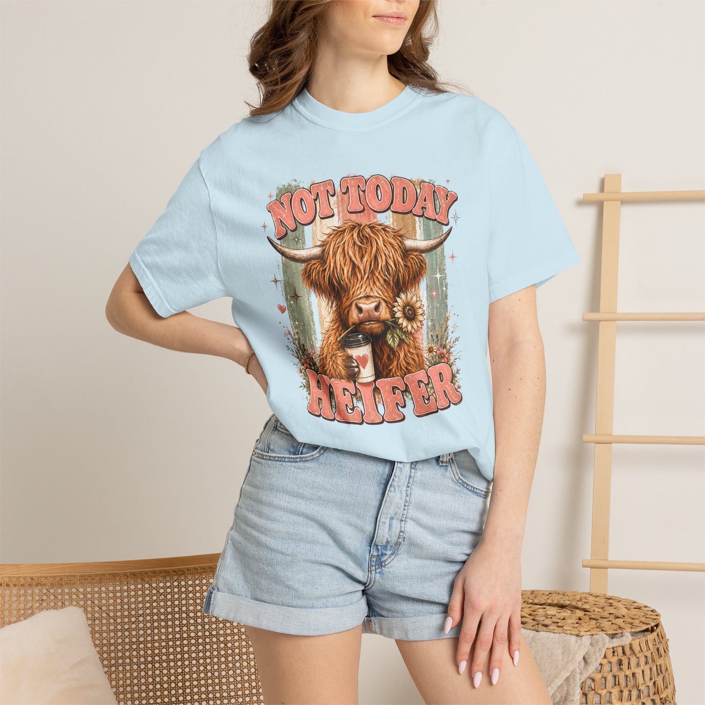 Not Today Heifer T-Shirt — Funny Highland Cow Graphic Tee