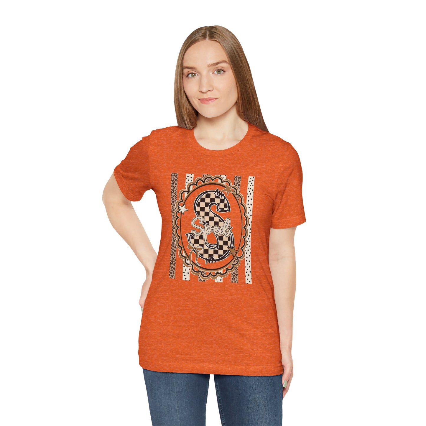 Sped S Monogram Tee — Checkerboard Leopard Graphic T-Shirt
